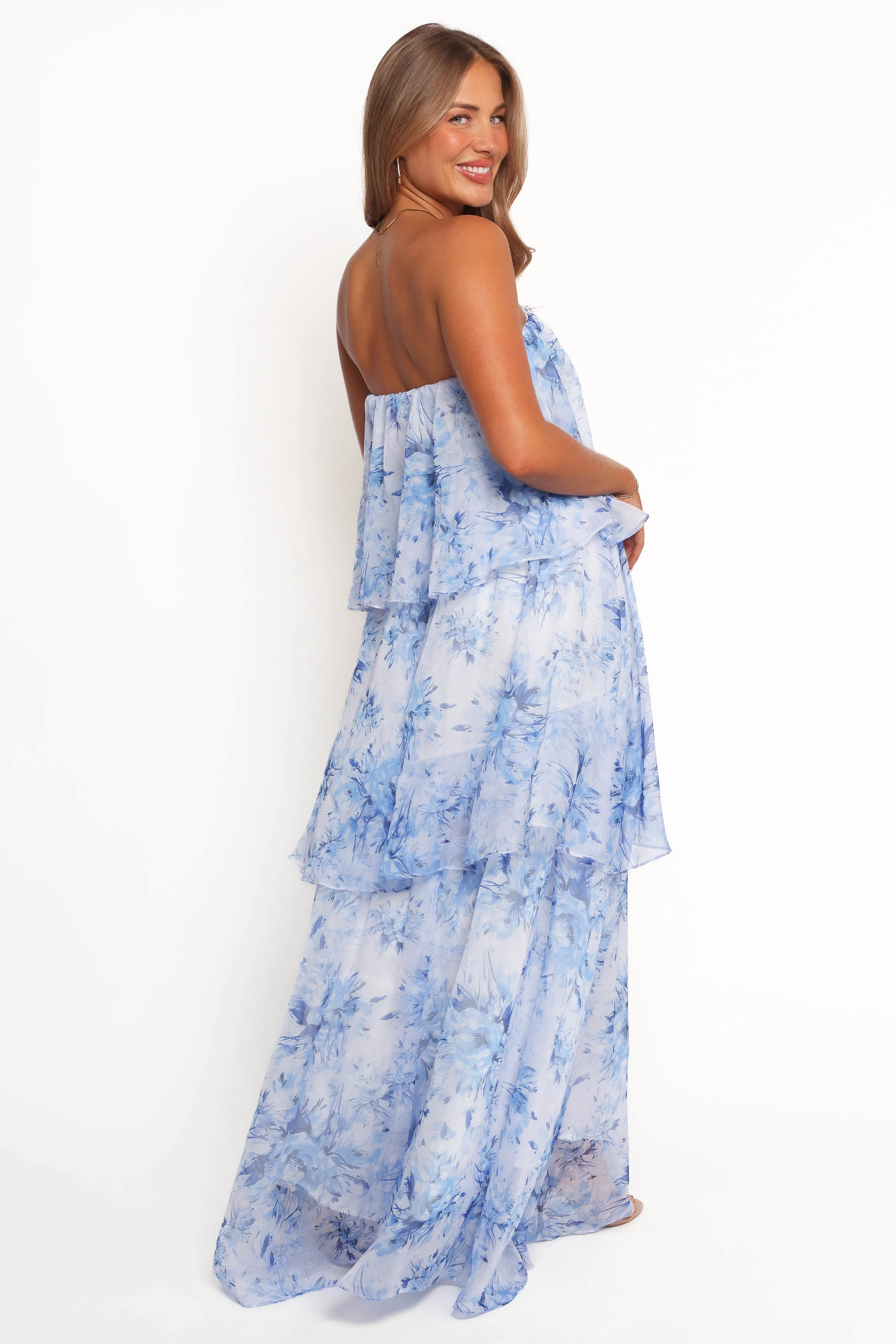 Bloom Strapless Maxi Dress - Blue