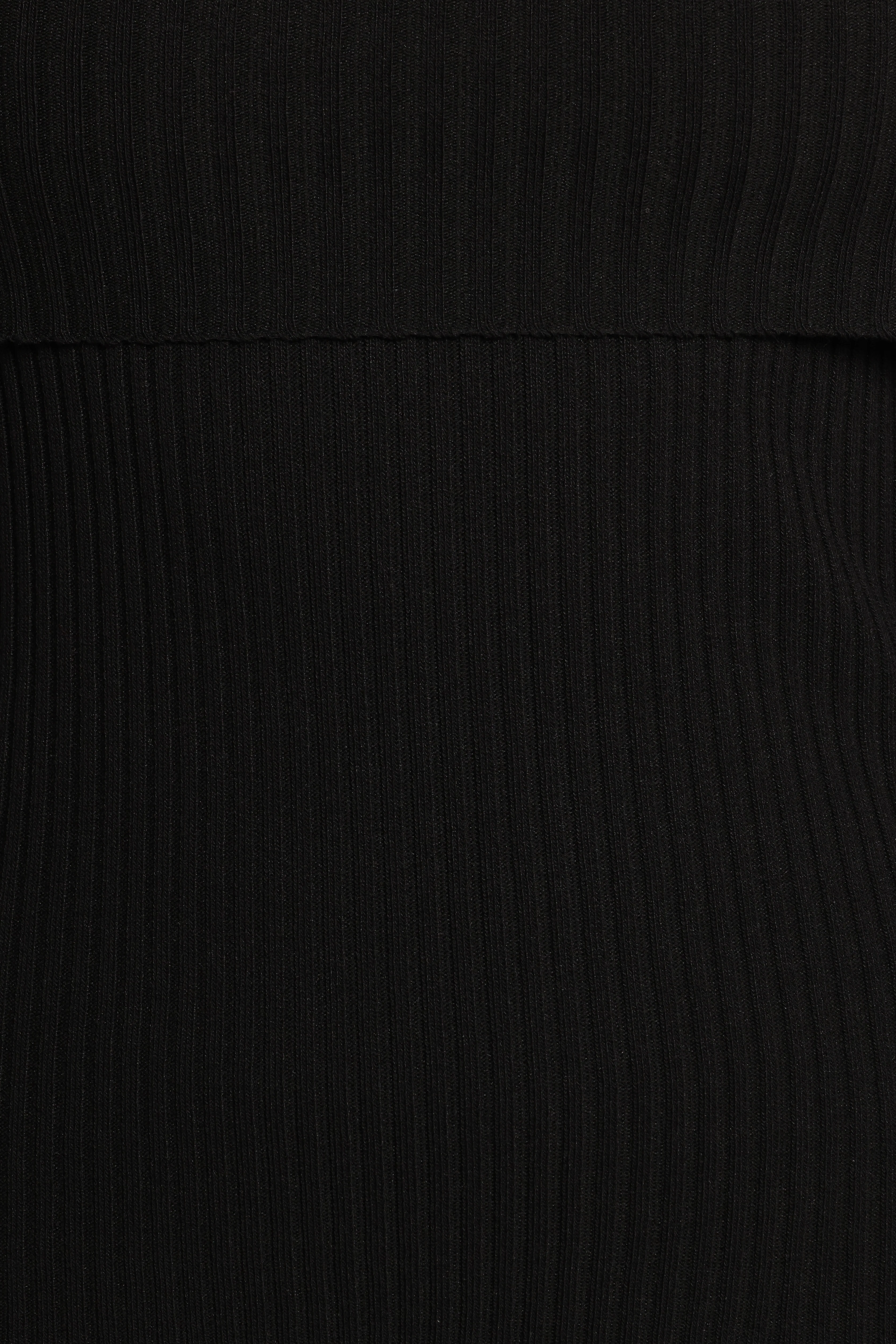 Gindie Ribbed Knit Off The Shoulder Pant Set - Black