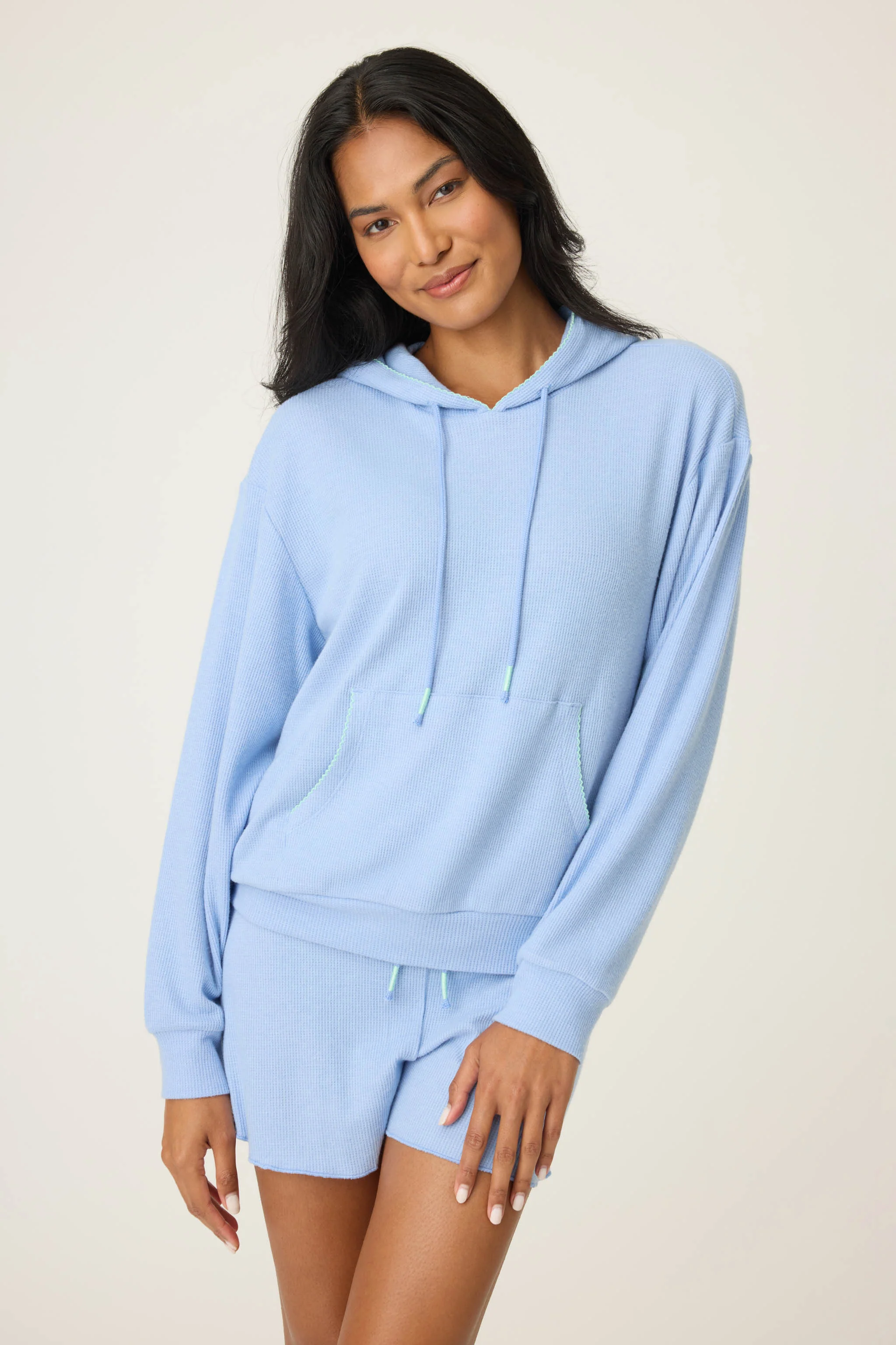 Vacay Vibes Baby Peachy Waffle Hoodie