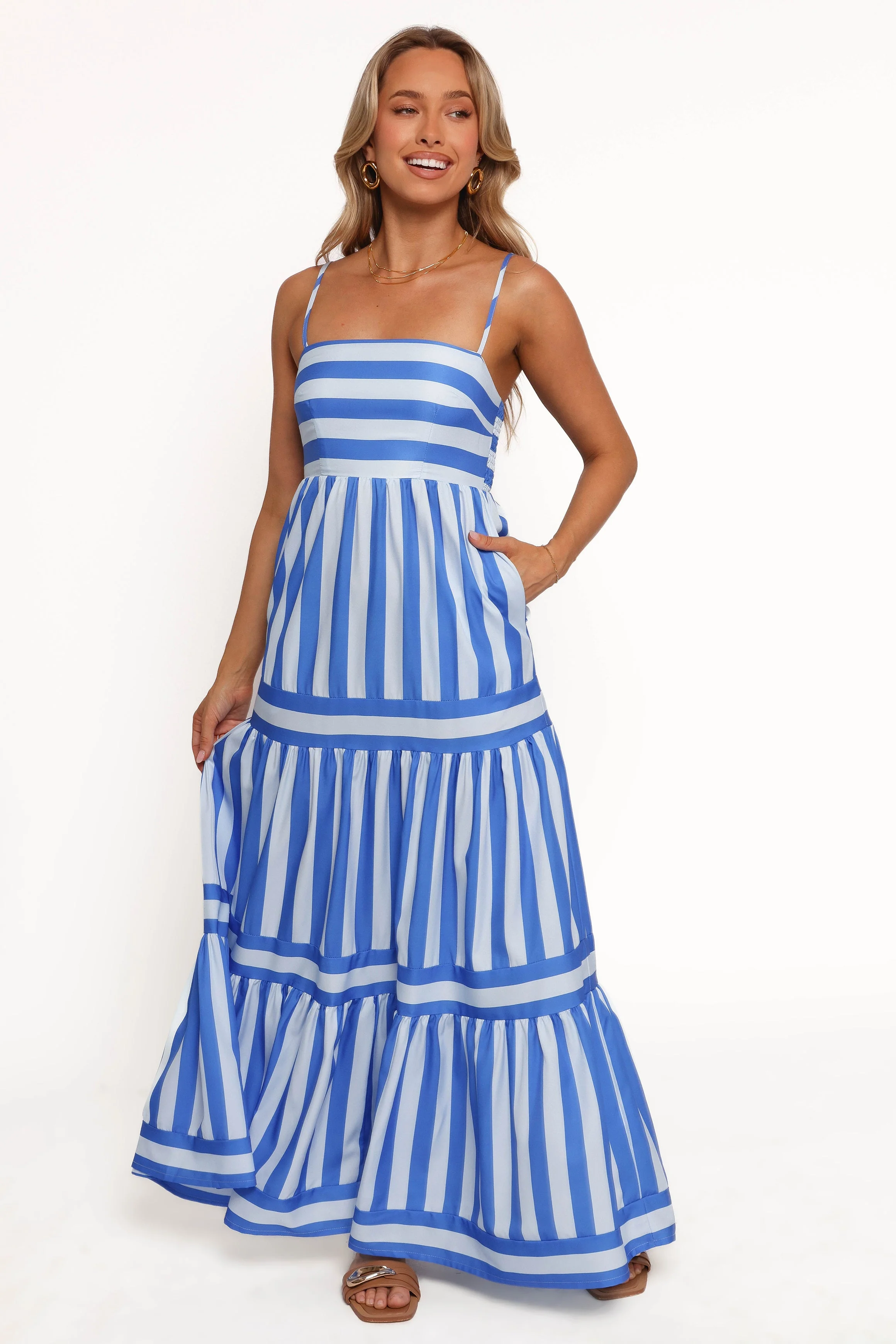 Emry Maxi Dress - Blue Stripe