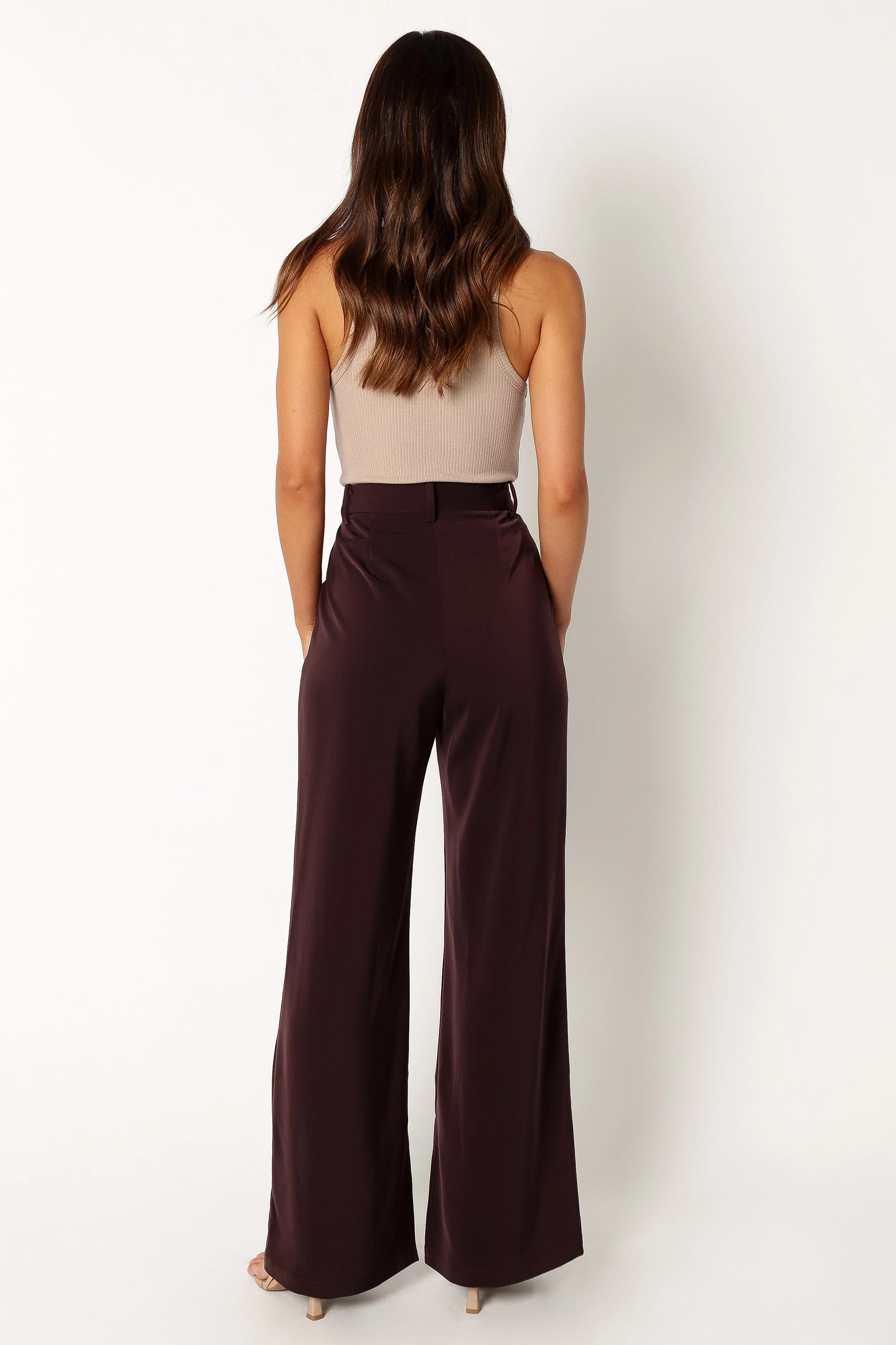 Neveah Silky Wide Leg Trousers - Merlot