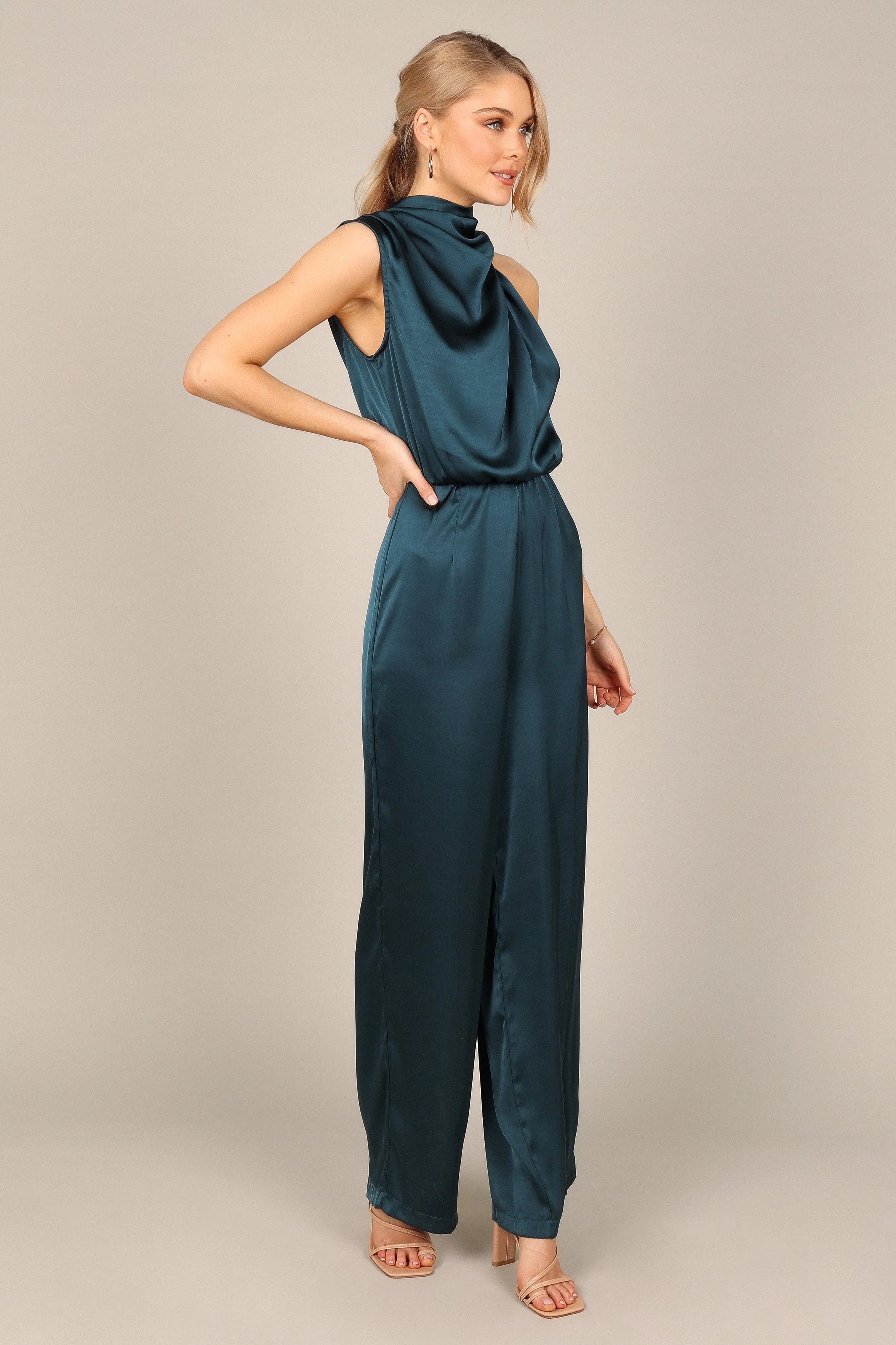 Savannah One Shoulder Jumpsuit - Teal