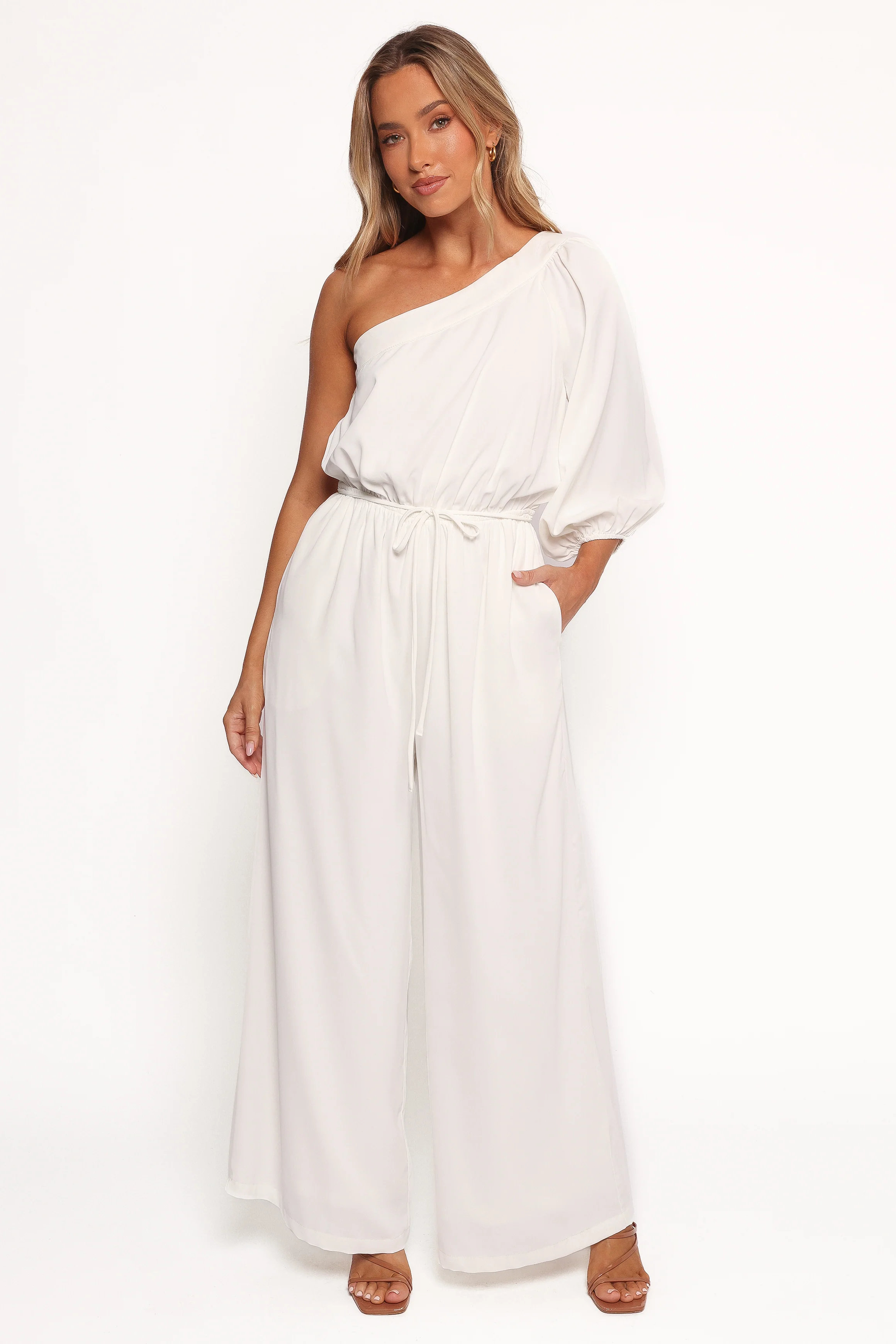 Hedda One Shoulder Jumpsuit - White
