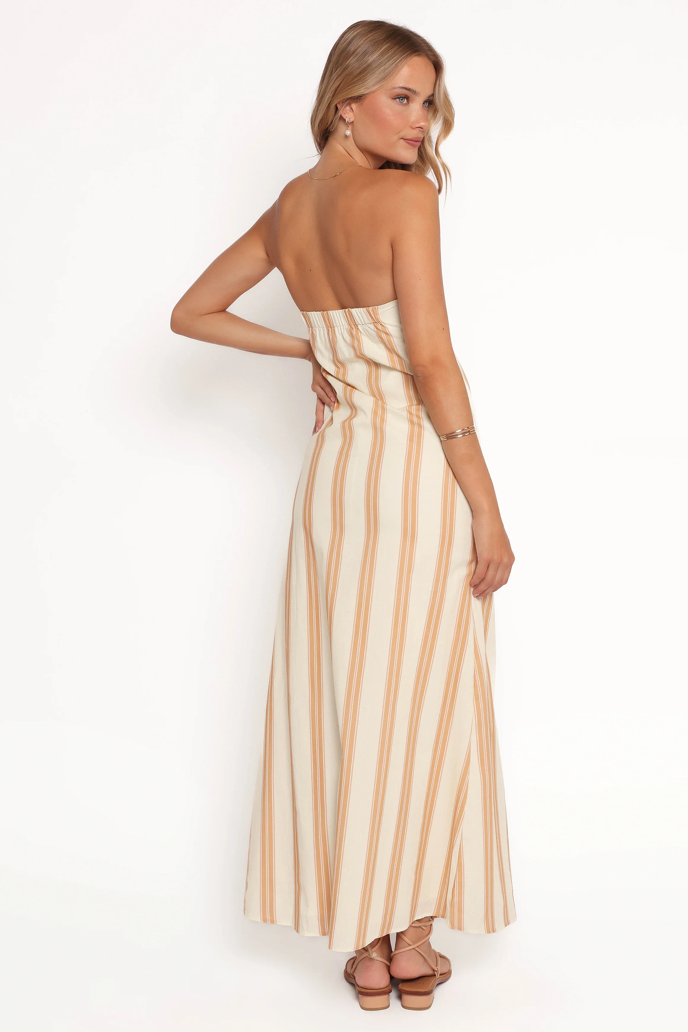Luisa Midi Dress - Brown Stripe