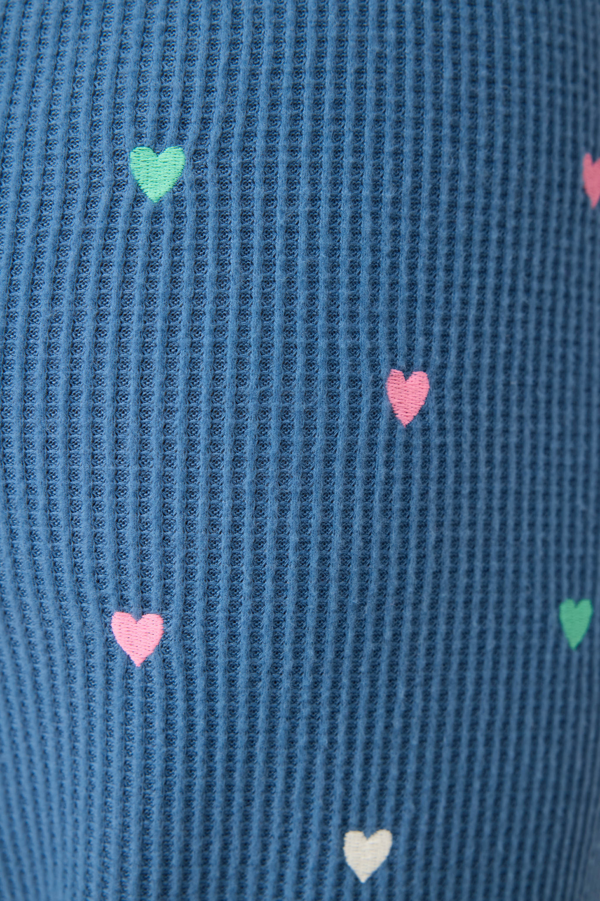 Love Club Banded Lounge Pants with Embroidered Hearts