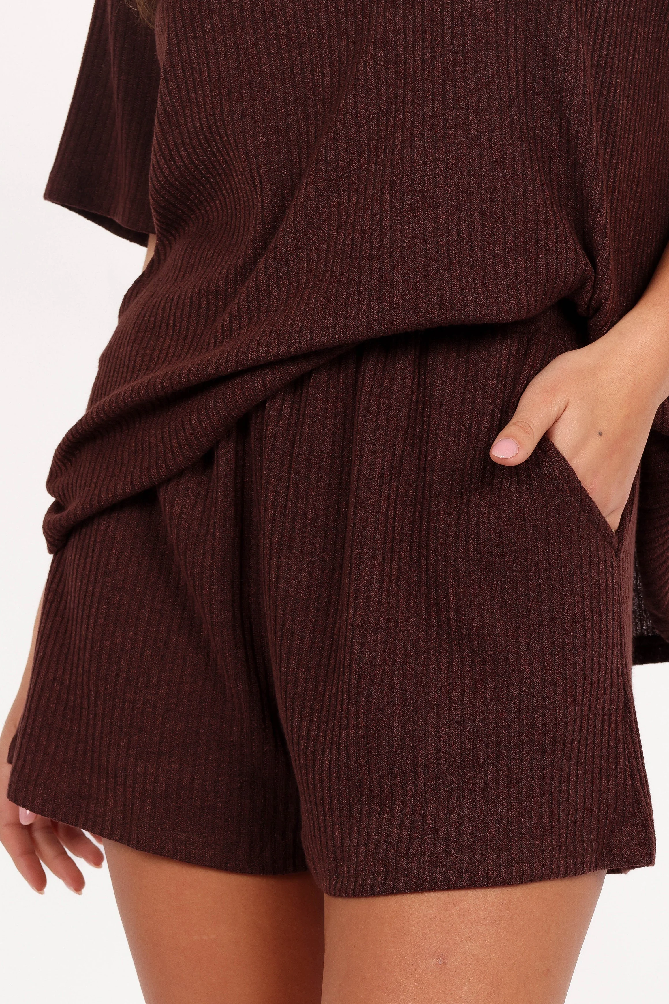 Granger Knit Short Set - Chocolate Brown