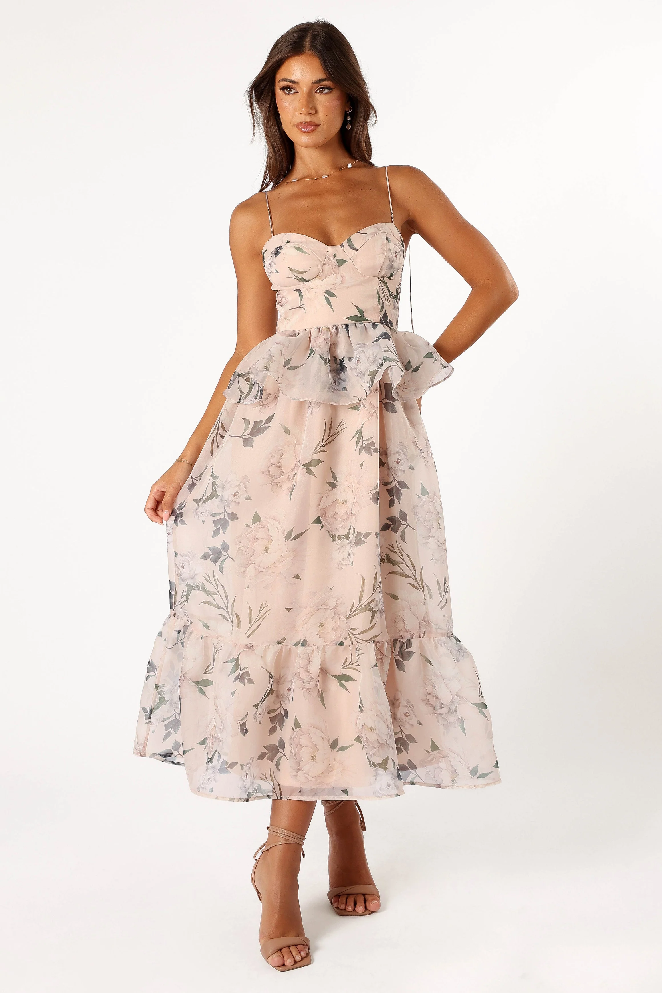 Kennie Midi Dress - Pink Floral