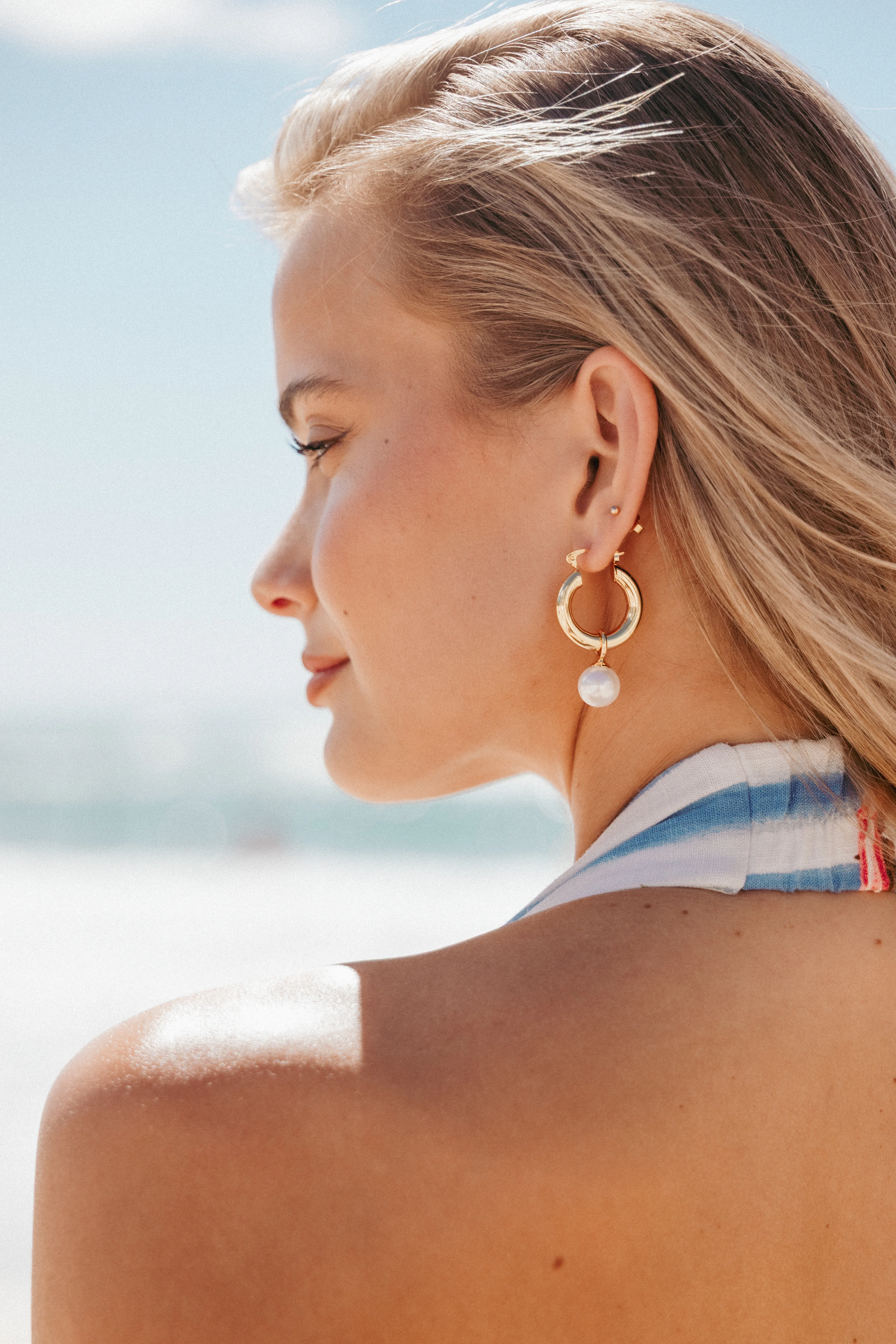 Geneva Earrings - Gold/Pearl