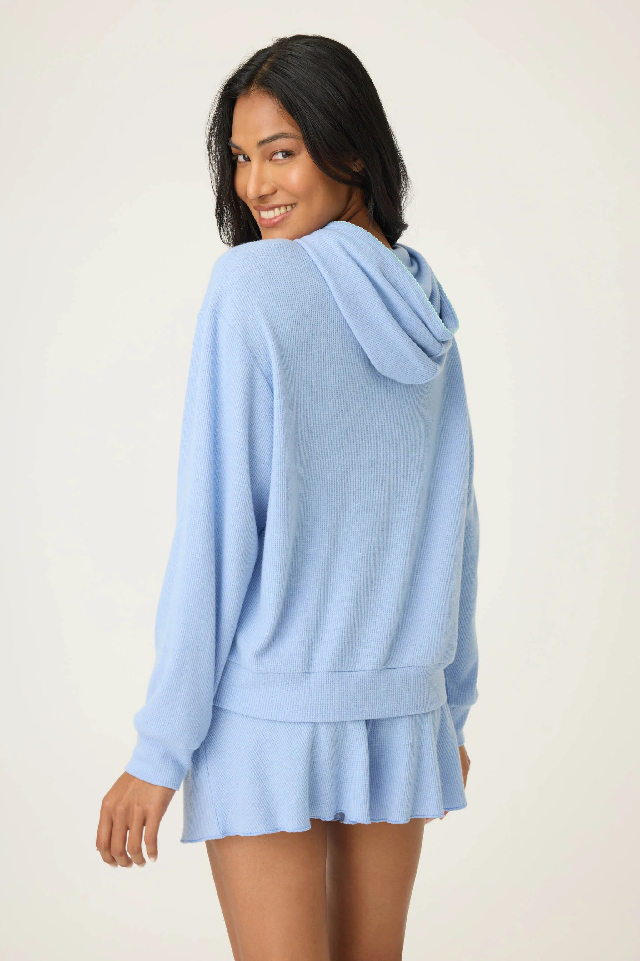 Vacay Vibes Baby Peachy Waffle Hoodie