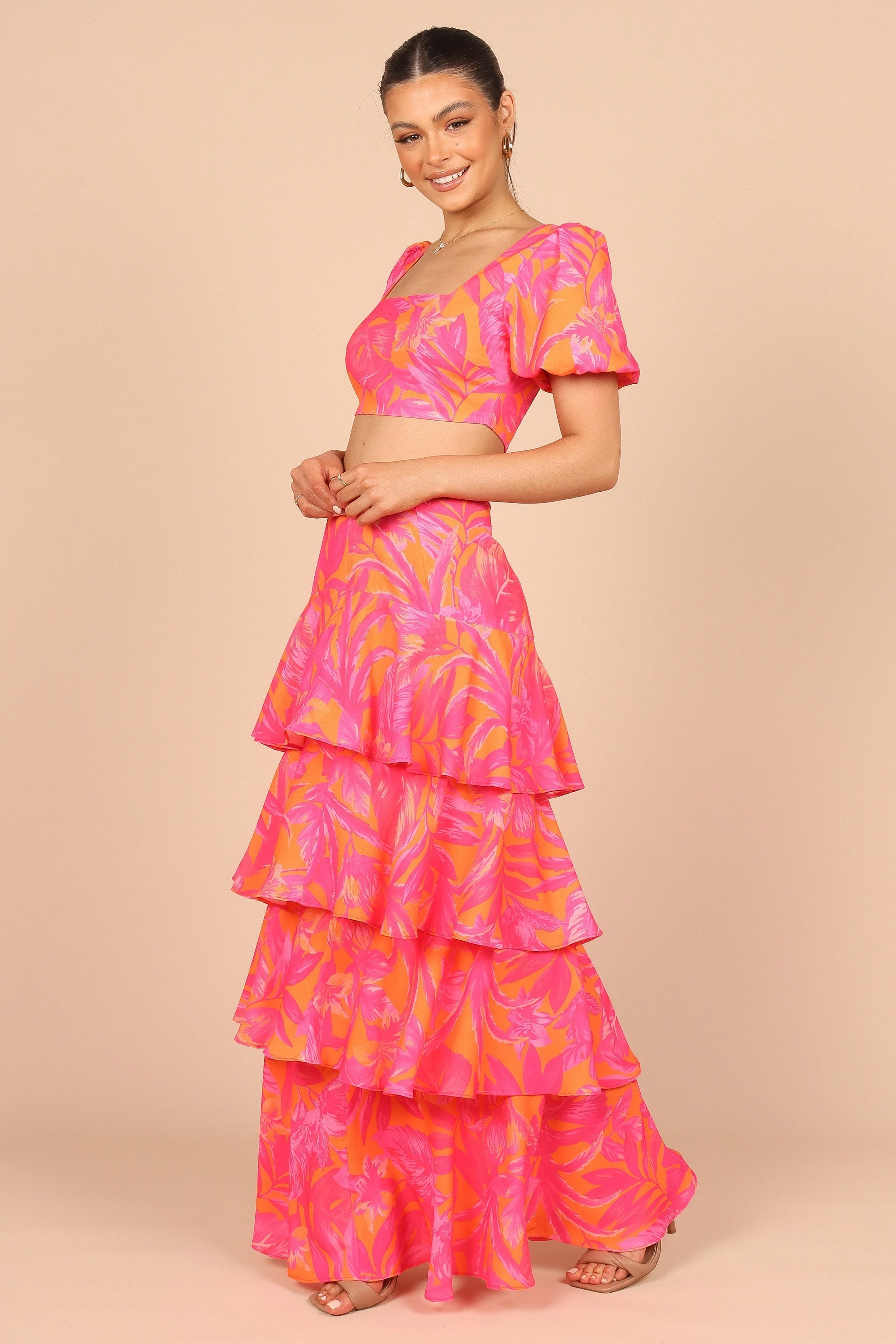 Addison Crop Top - Pink Tropics