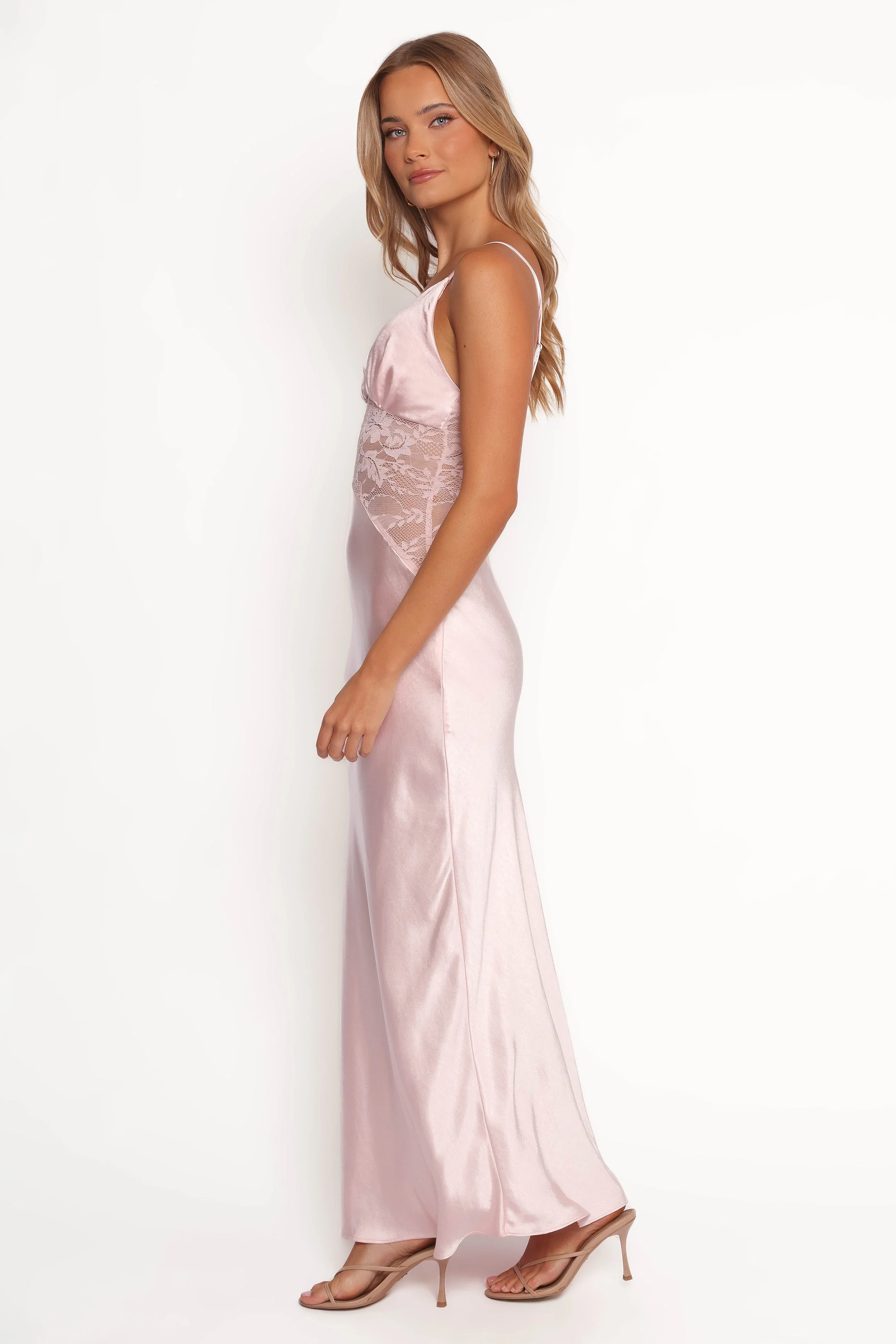 Milla Maxi Lace Dress - Pale Pink