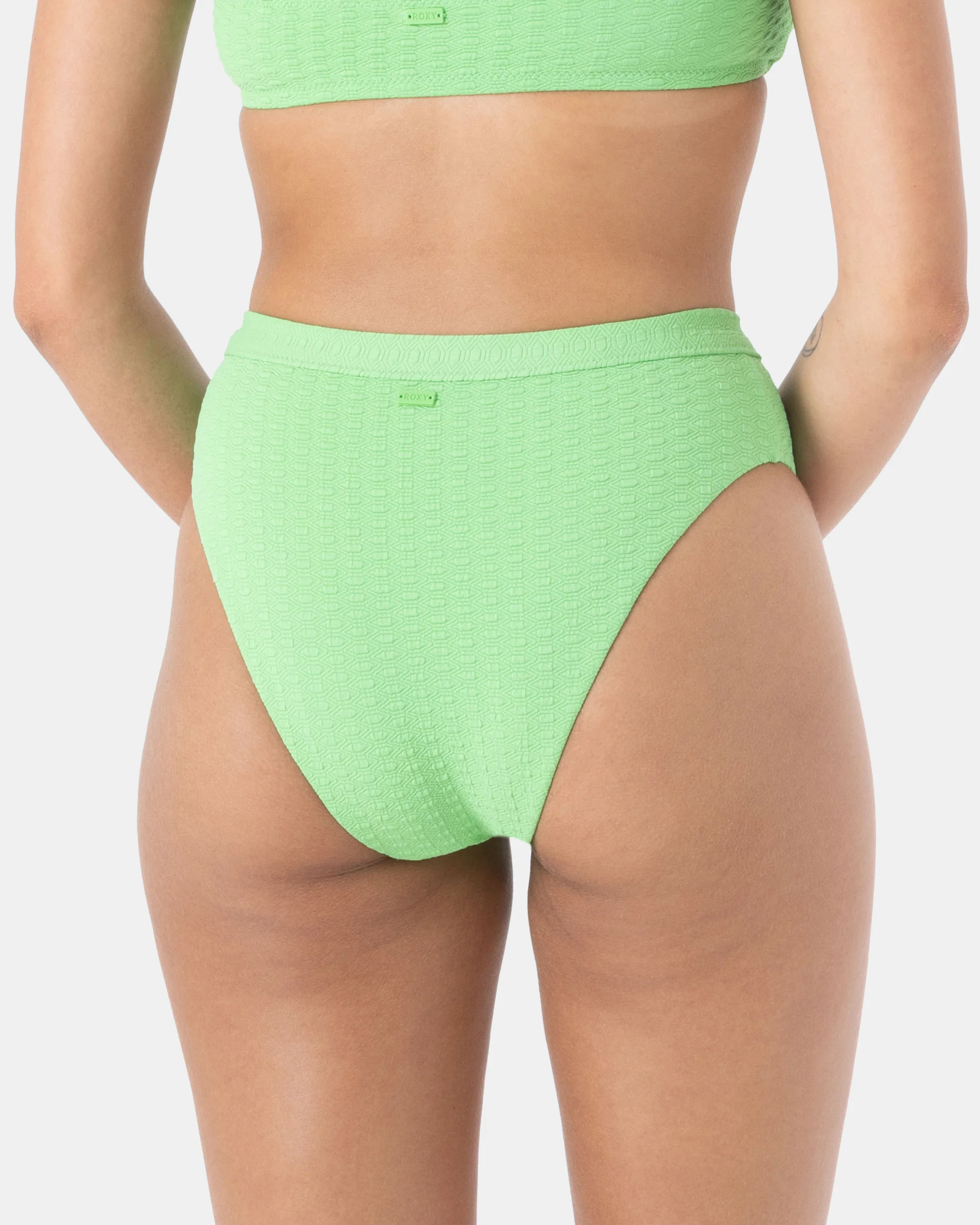 Haleiwa Banded High Waist Moderate Bikini Bottom