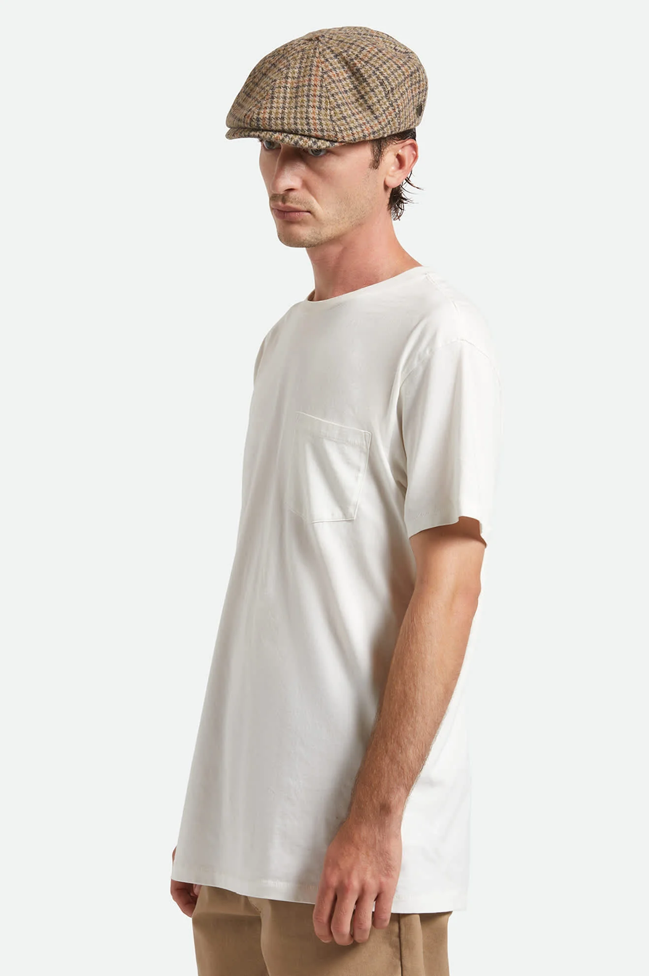 Brood Newsboy Cap - Oatmeal/Charcoal Houndstooth