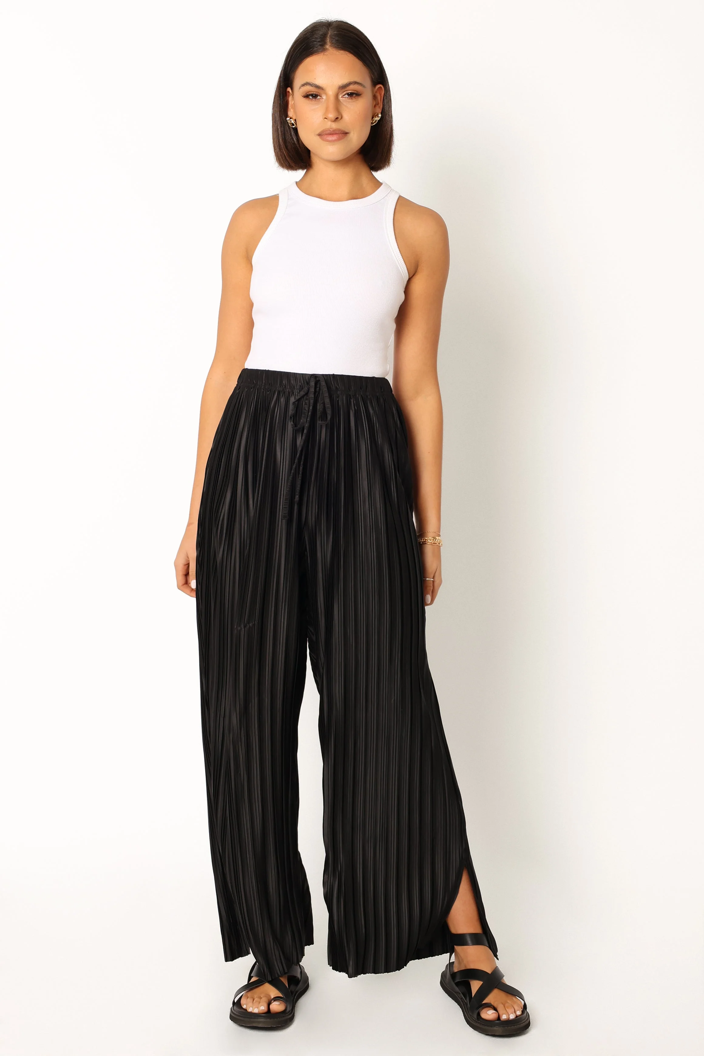 Sasha Pleated Pants - Black