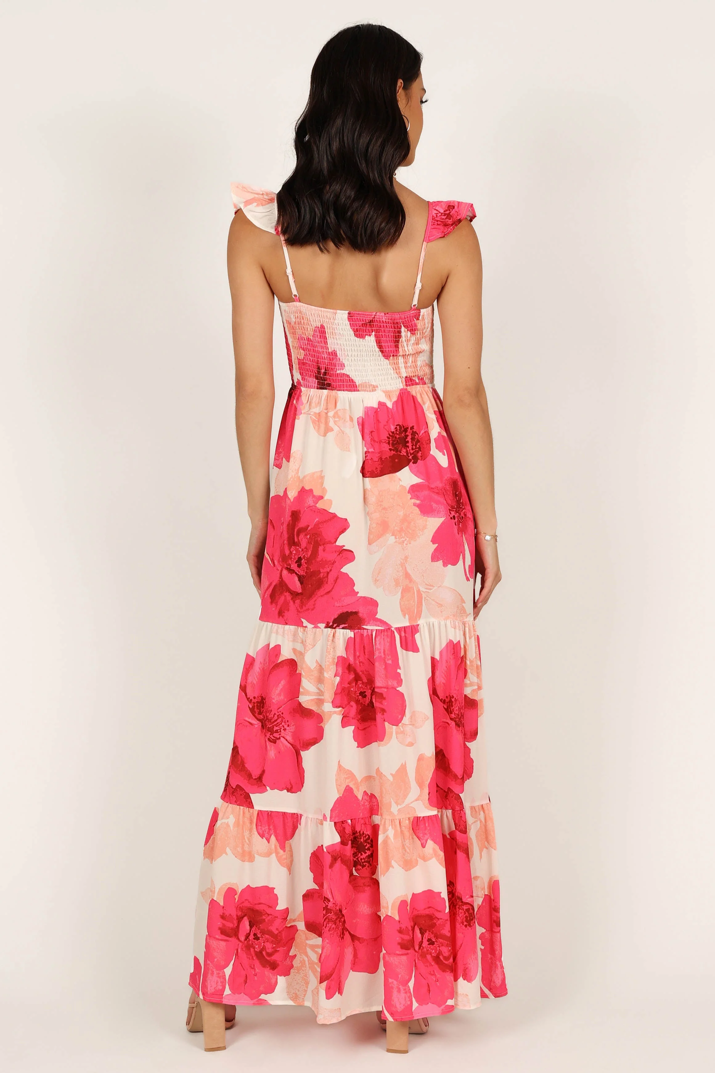 Tilly Shirred Maxi Dress - Pink