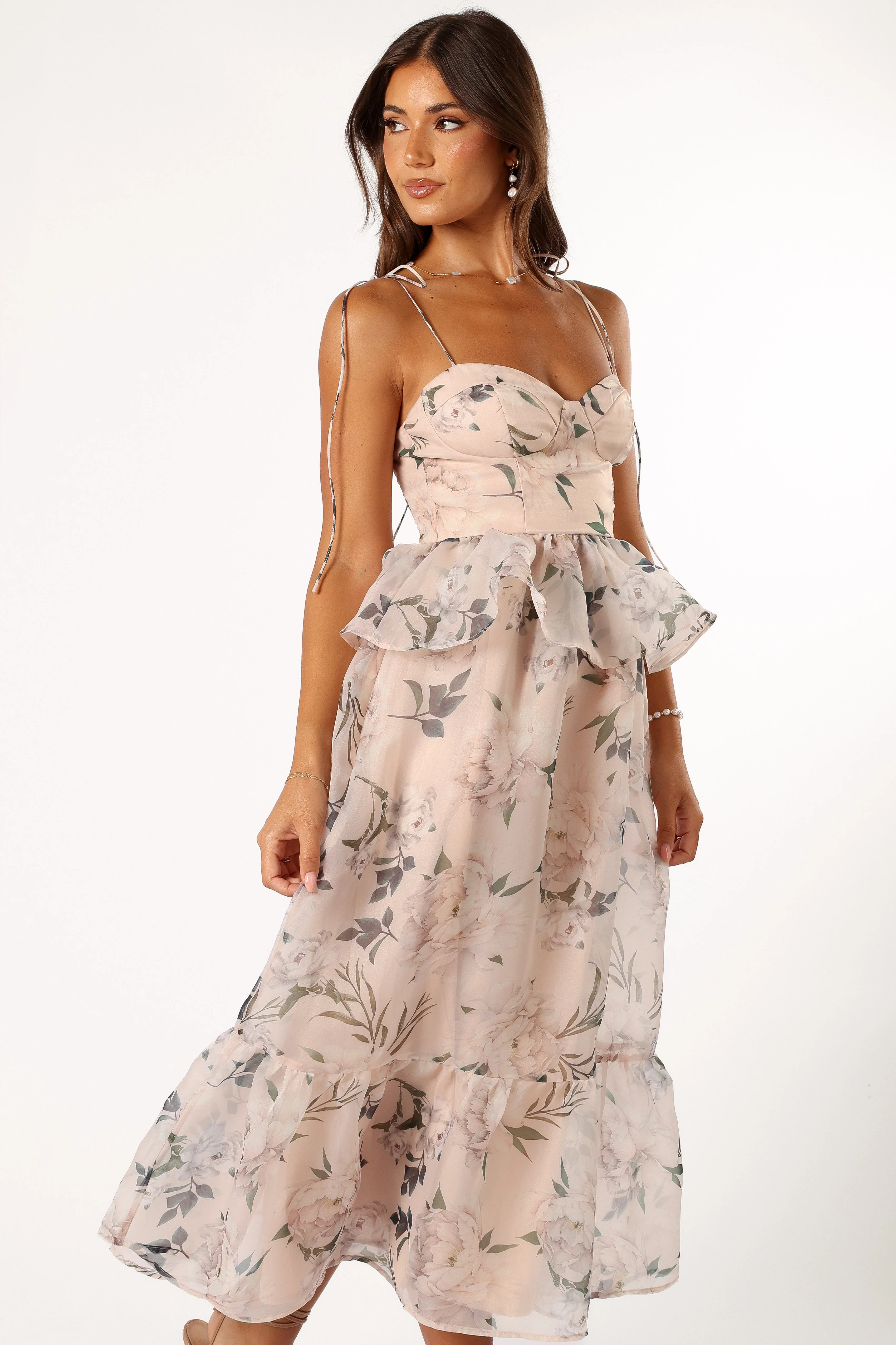 Kennie Midi Dress - Pink Floral