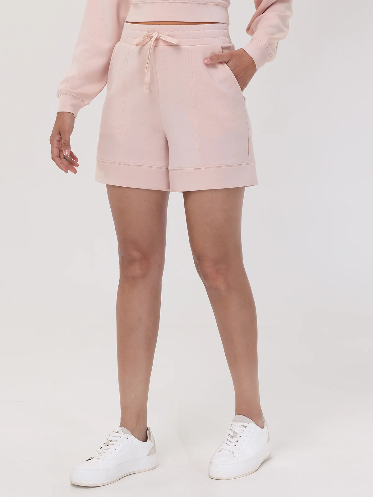 Belted Pintuck Shorts