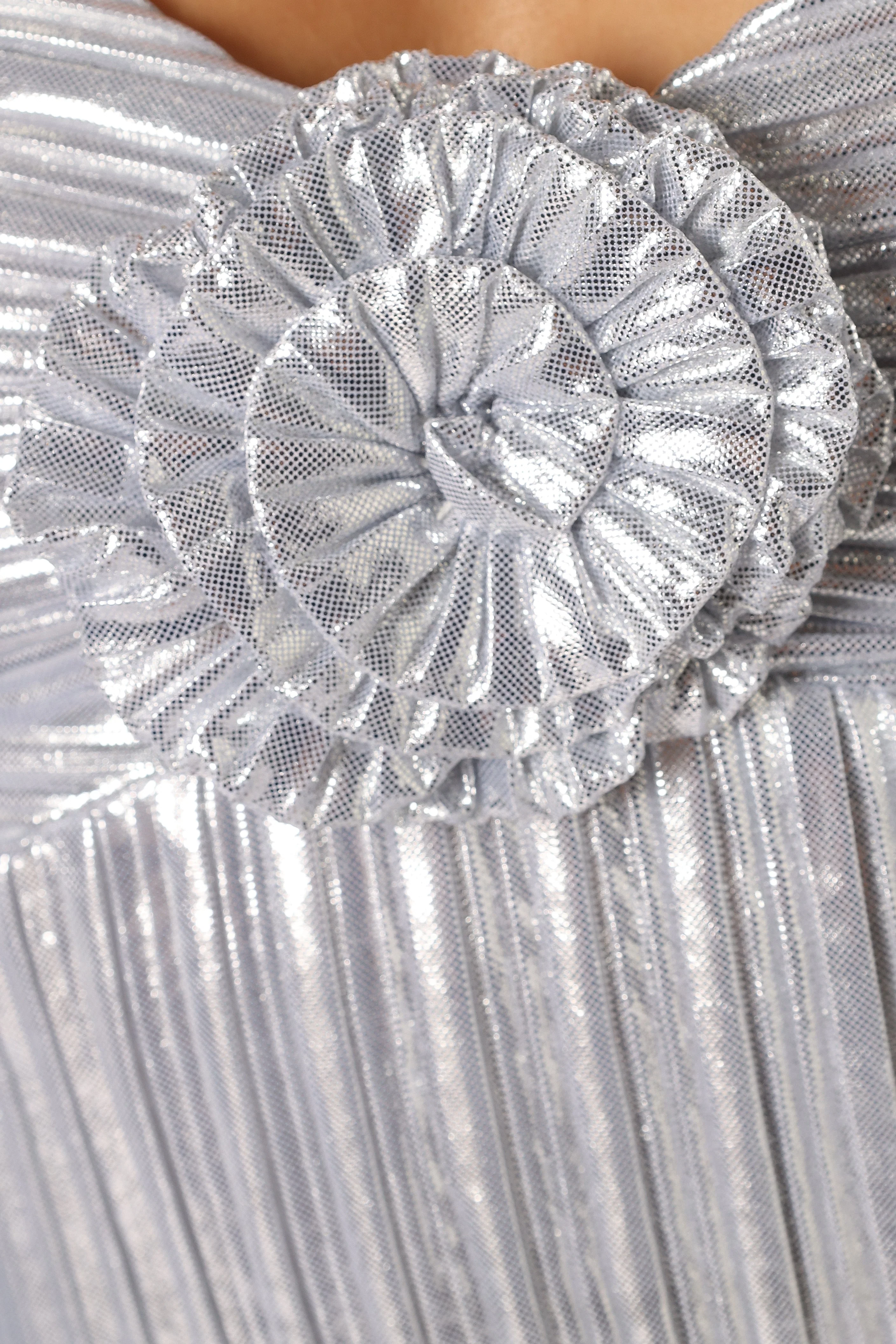 Nyra Rose Detail Top - Silver