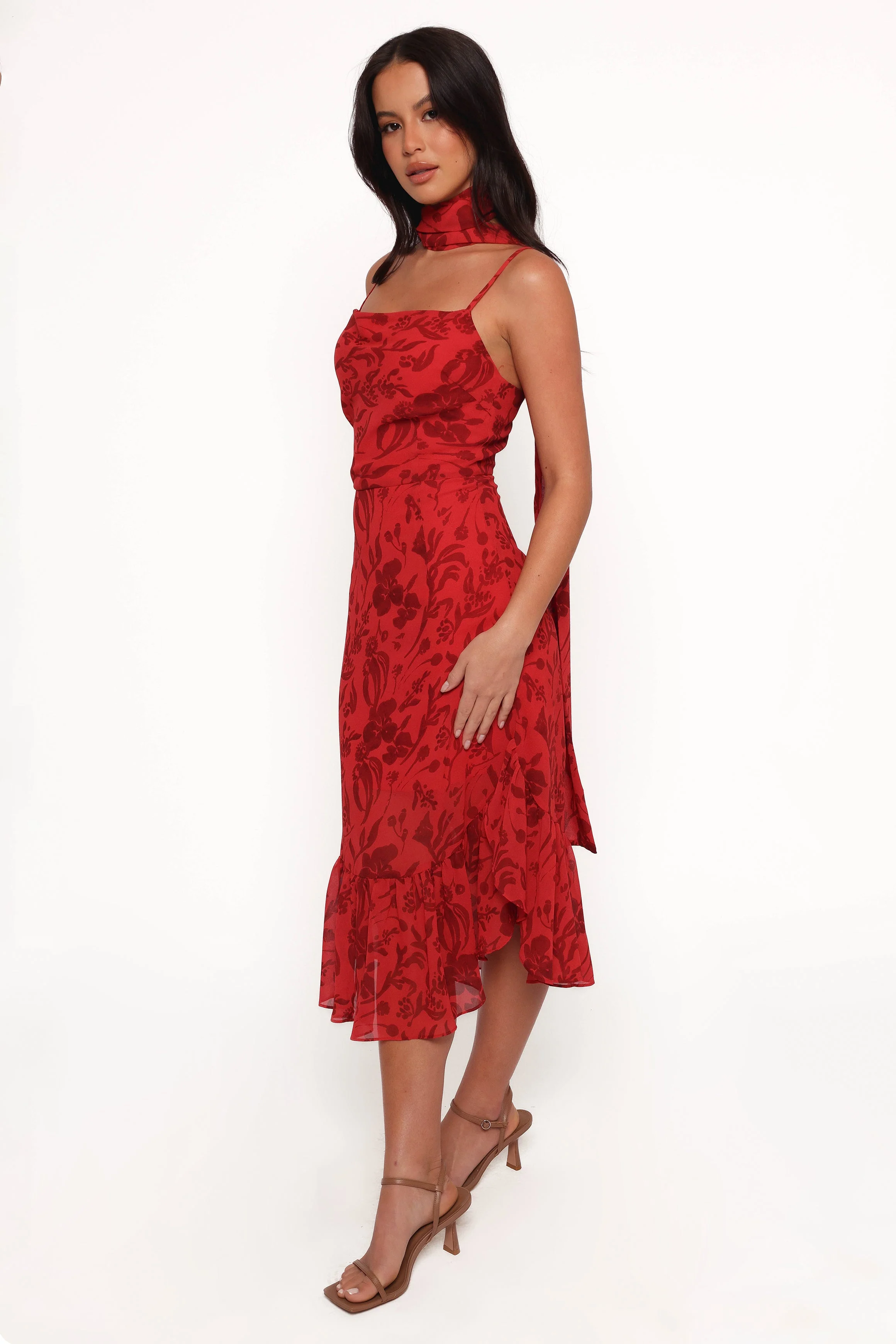 Francesca Midi Dress - Red Floral