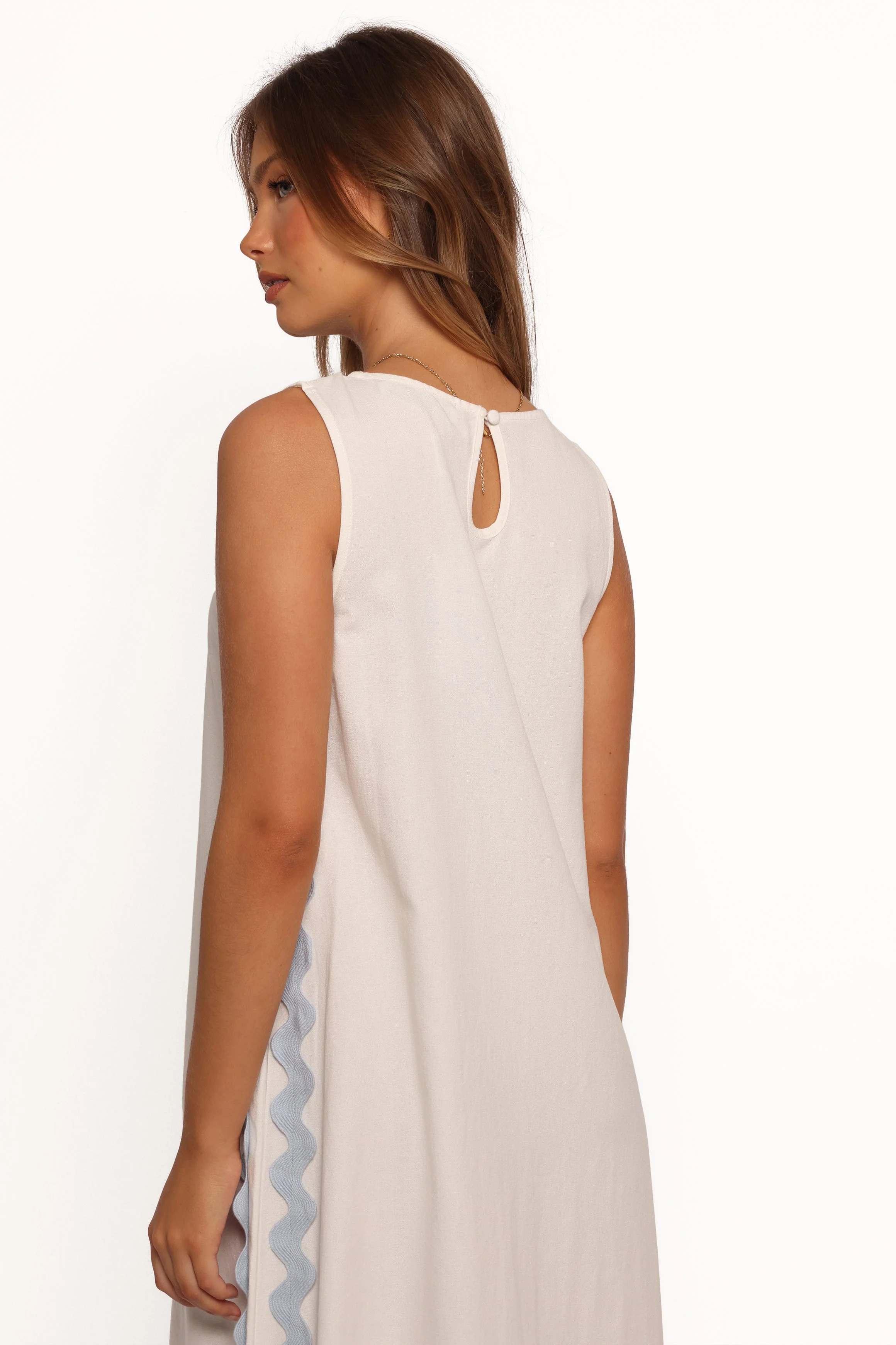 Lennie Midi Dress - Cream Blue