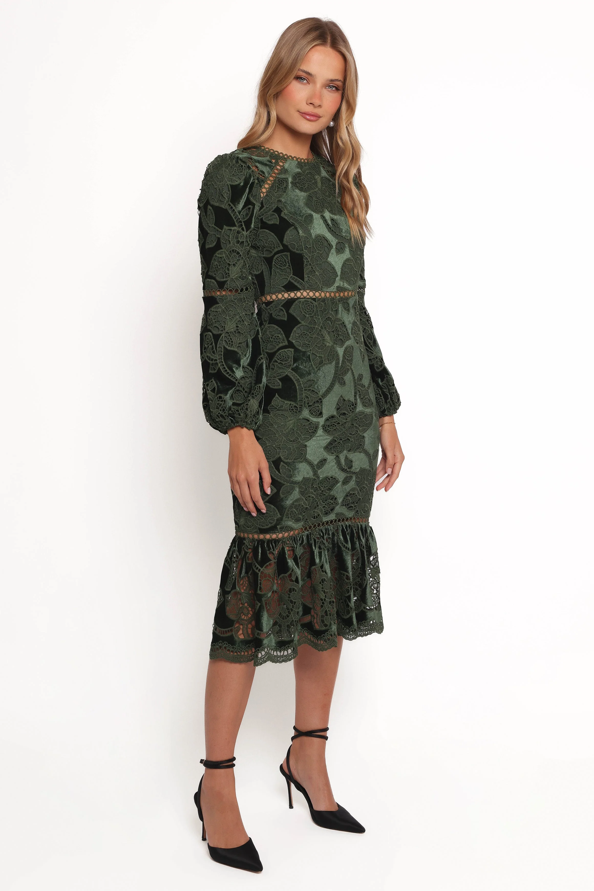 Pierre Long Sleeve Maxi Dress - Deep Velvet Green