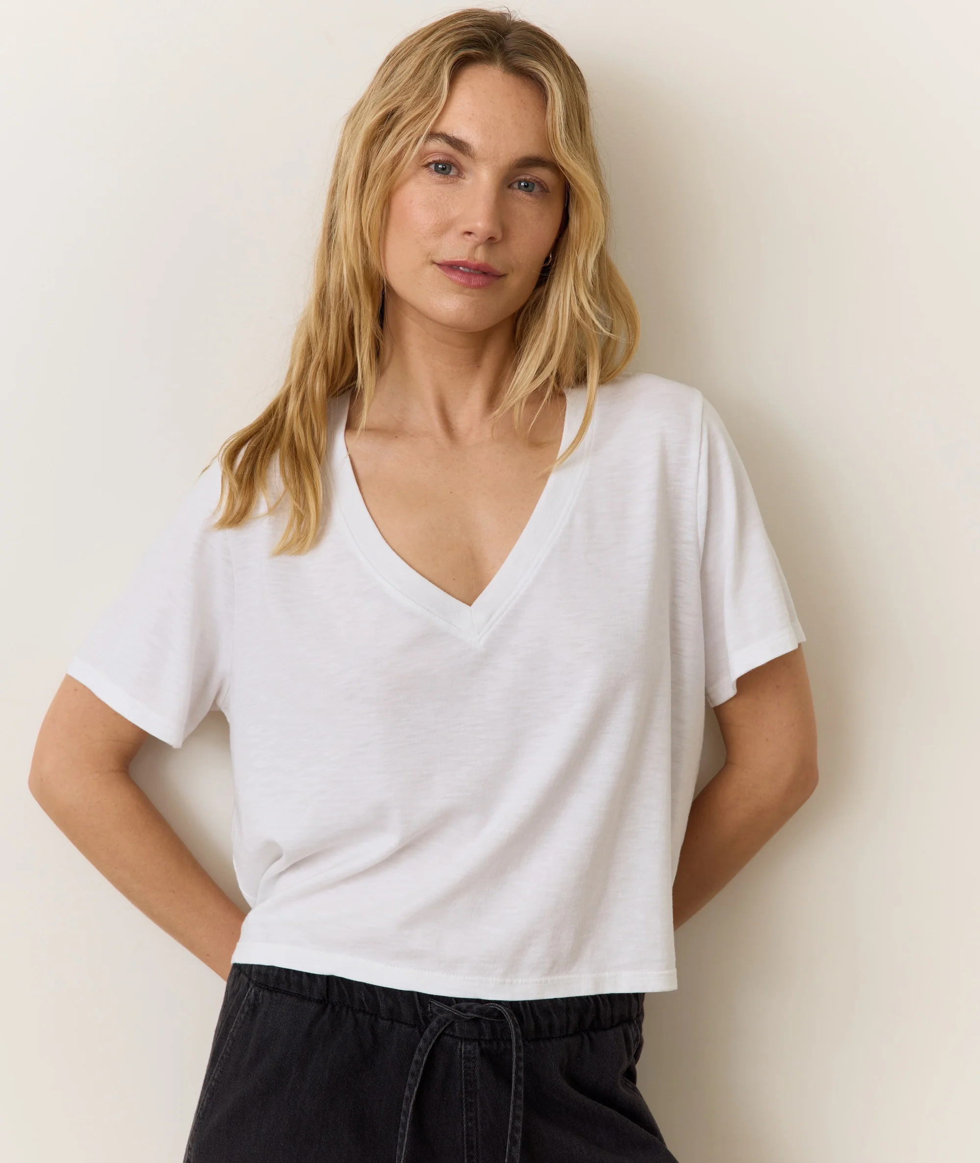Boyfriend V-Neck Crop