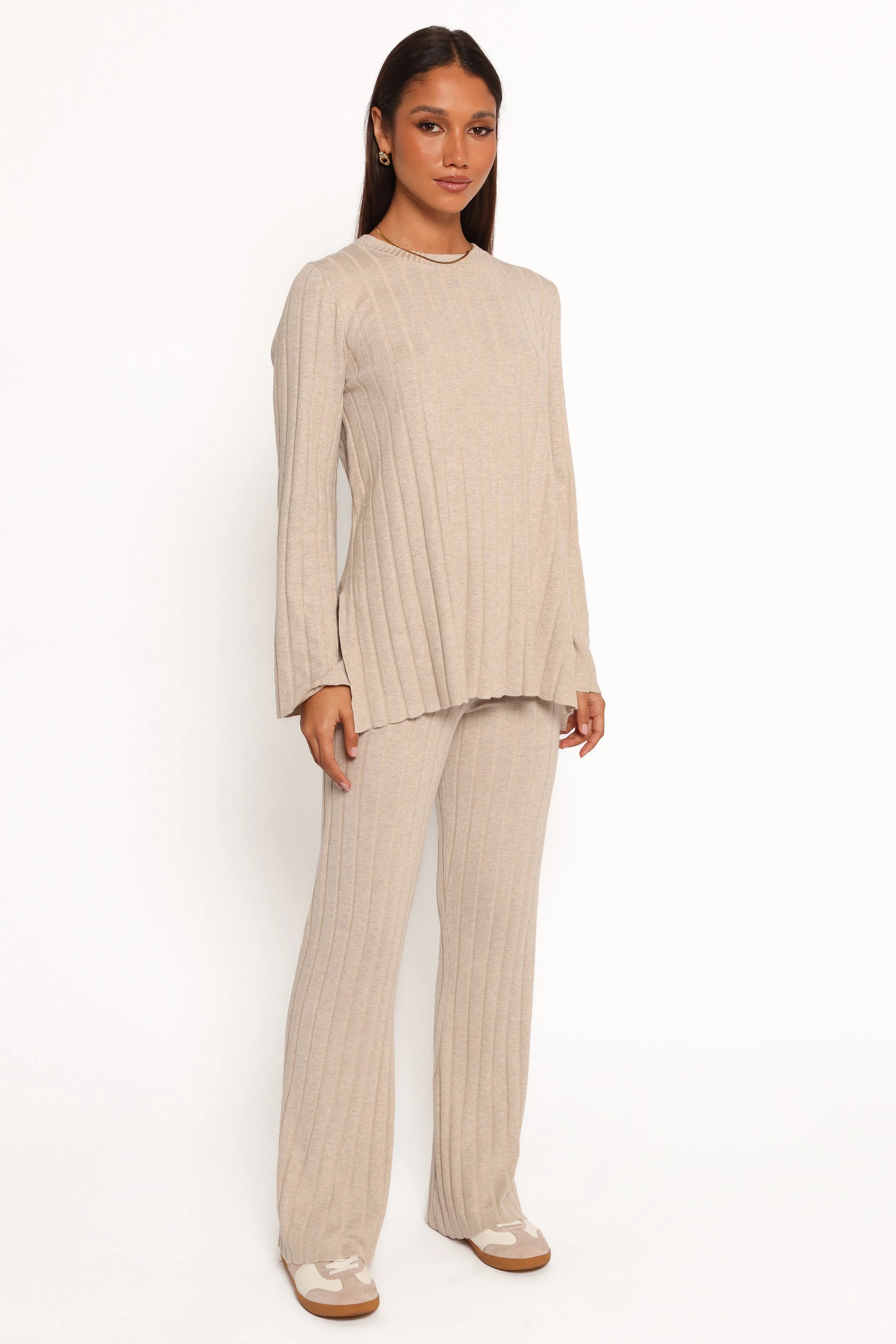 Silvie Long Sleeve Knitted Set - Oatmeal