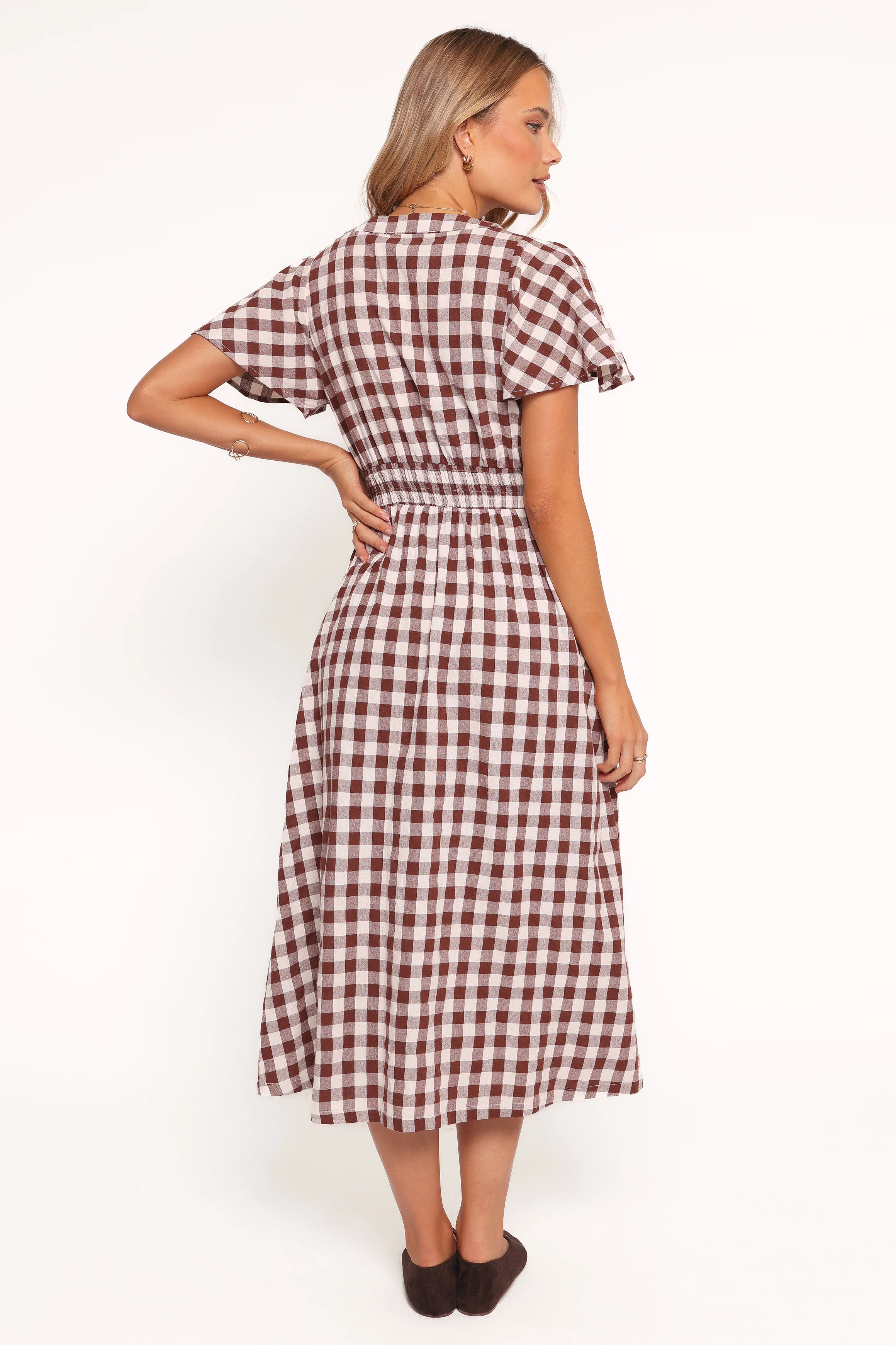 Robinson Maxi Dress - Brown Gingham
