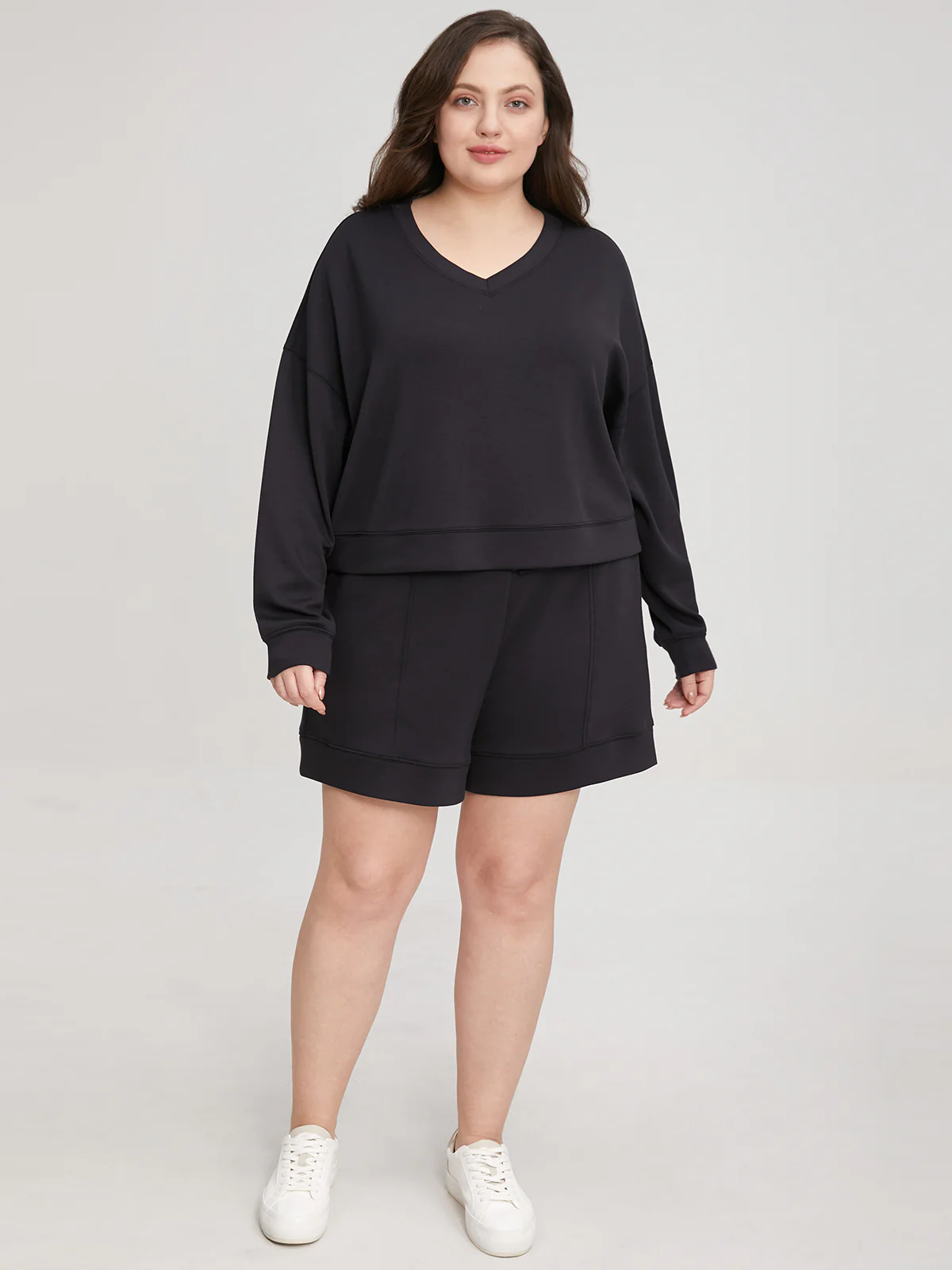 Plus Belted Pintuck Shorts