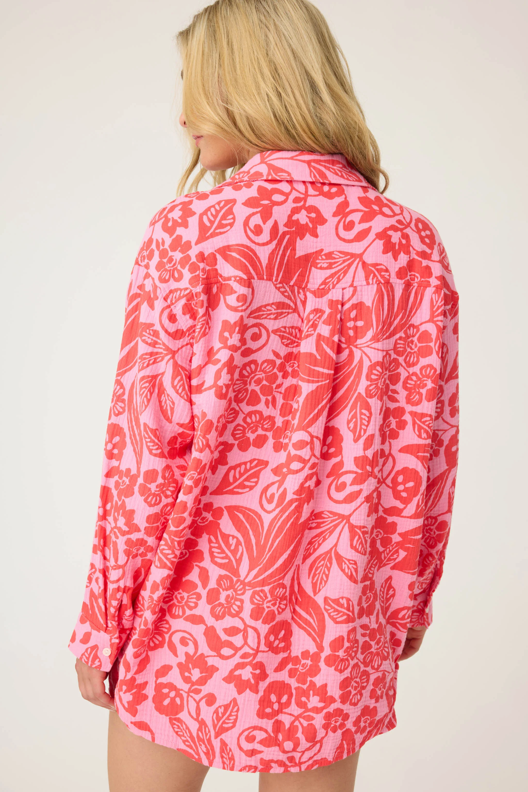 Bali Bay Floral Long Sleeve Button-Up Shirt