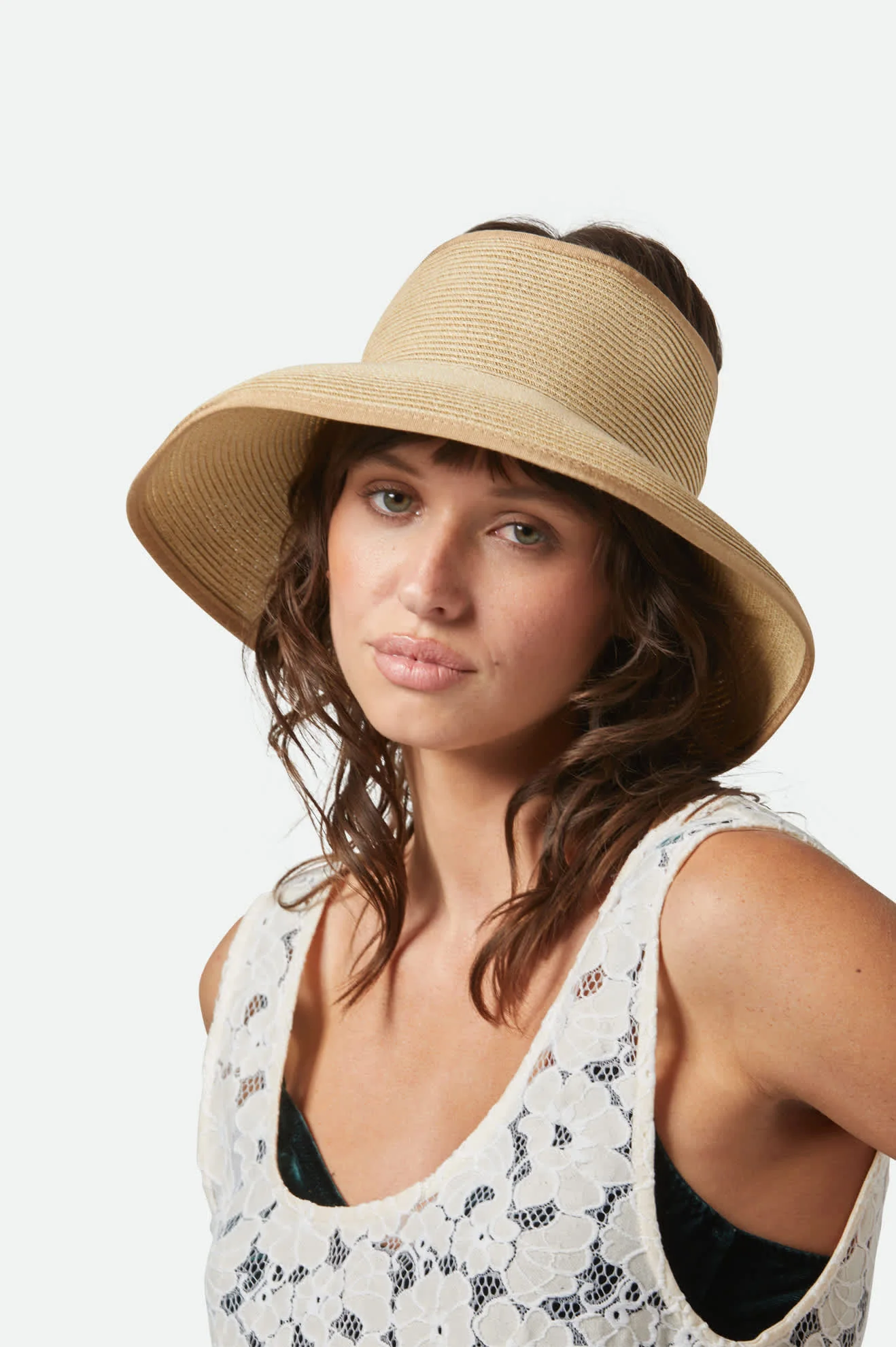 Ivy Packable Straw Visor - Tan