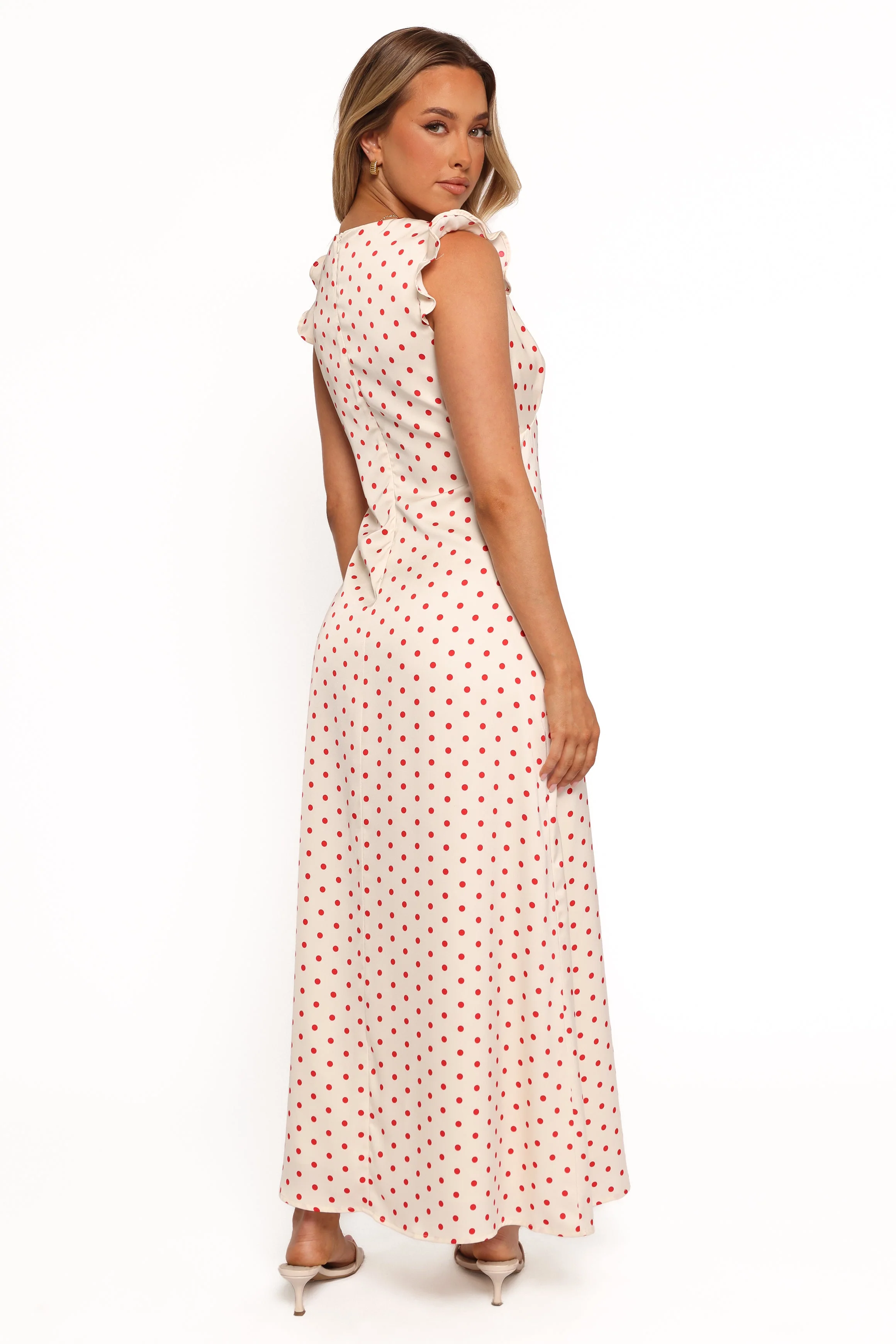 Bette Midi Dress - Red Polka Dot