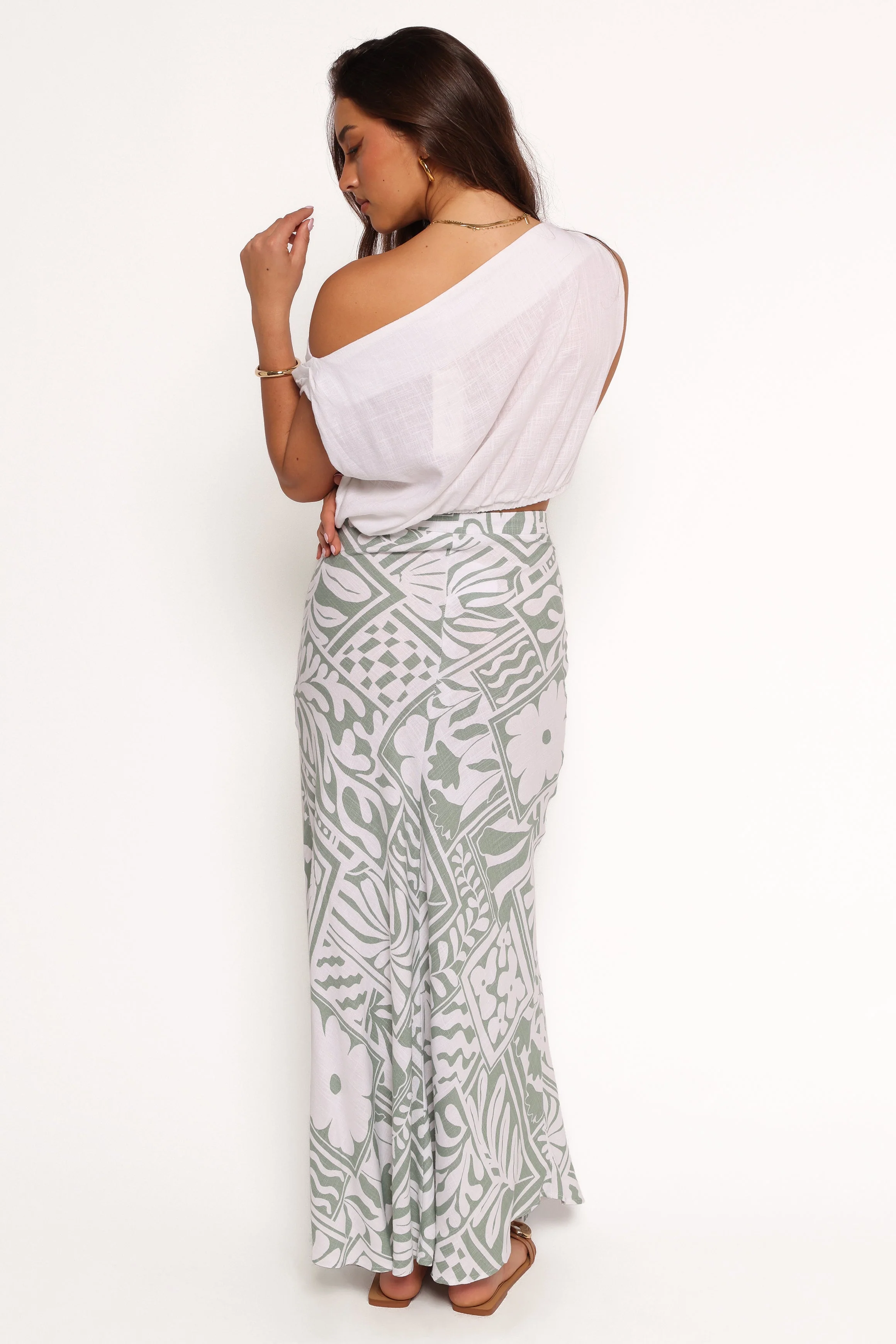 Willow Maxi Skirt - Sage Print