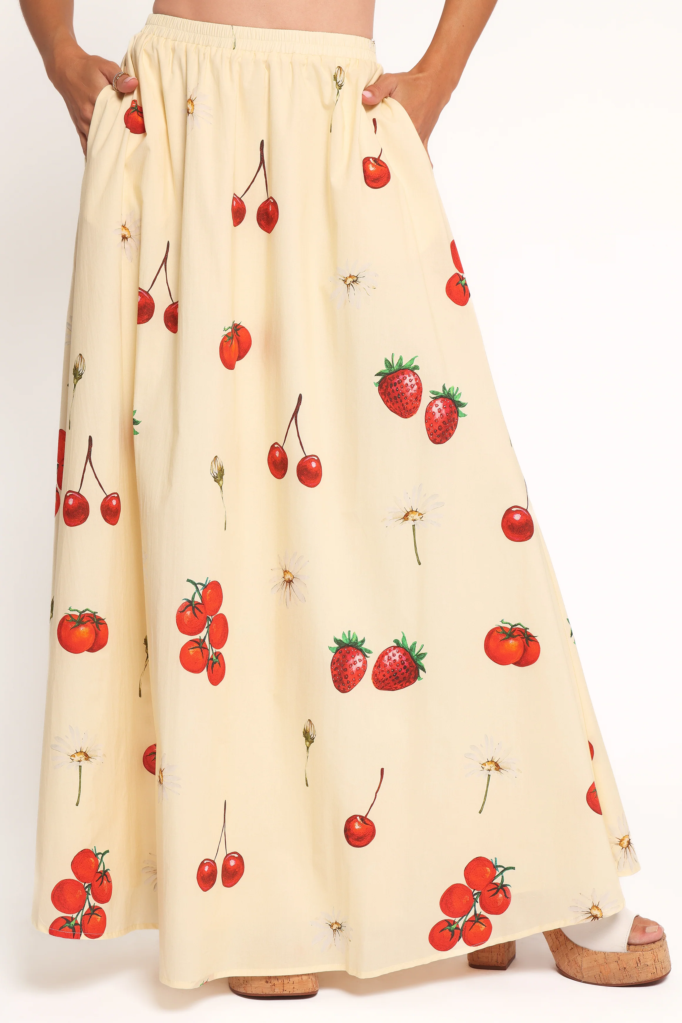 Remira Midi Skirt - Yellow Cherry