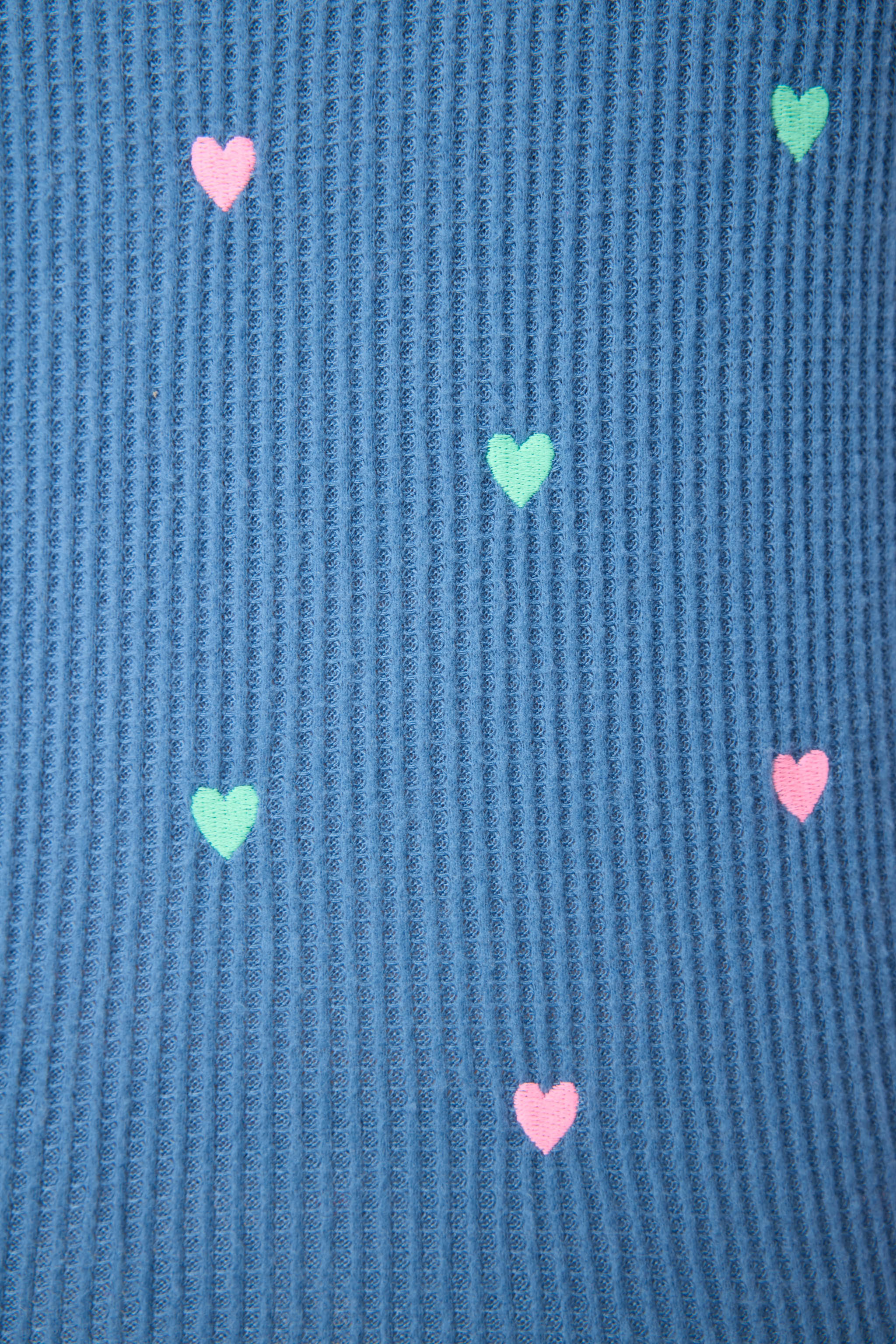Love Club Waffle Knit Shorts with Embroidered Hearts
