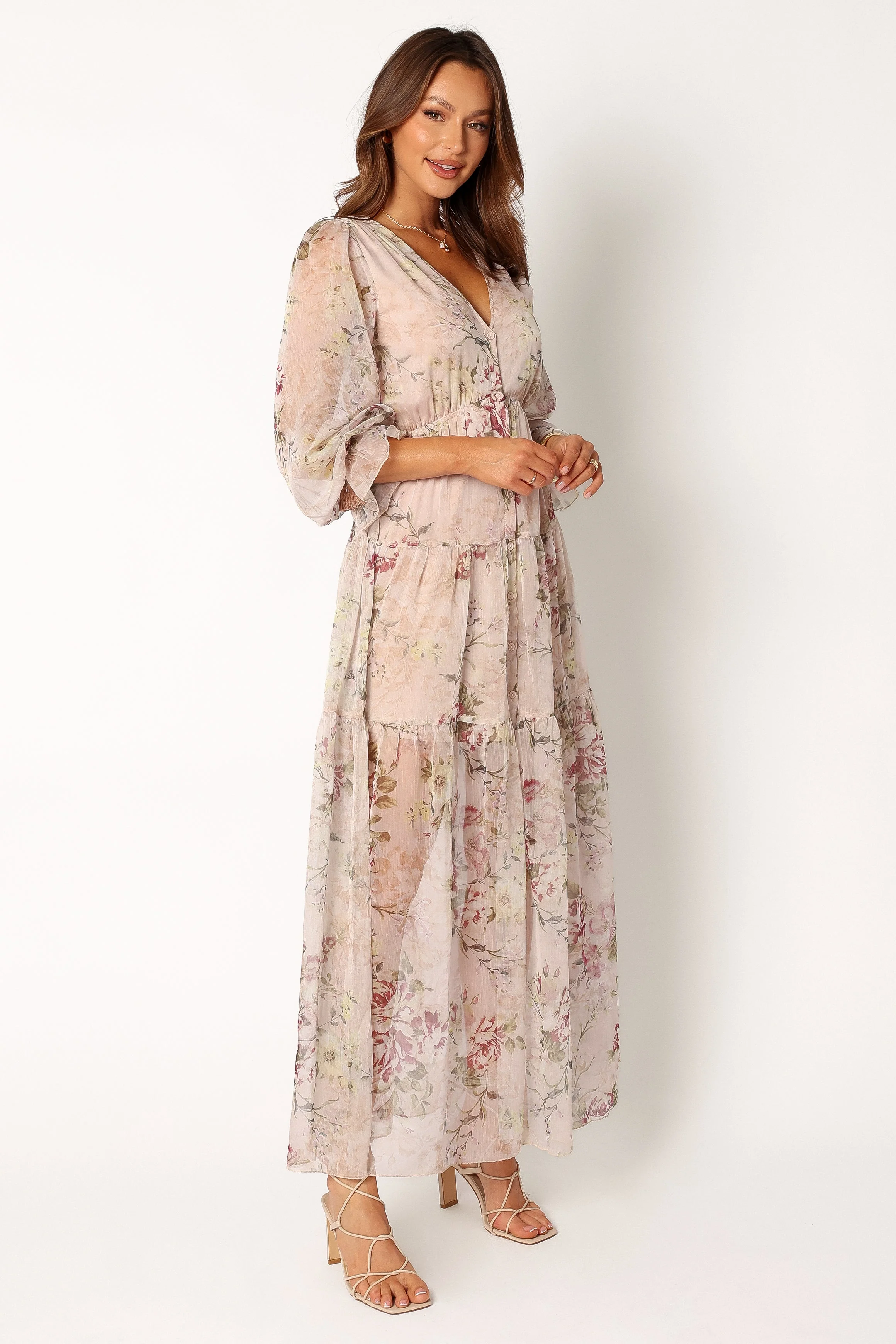 Maria Long Sleeve Maxi Dress - Cream