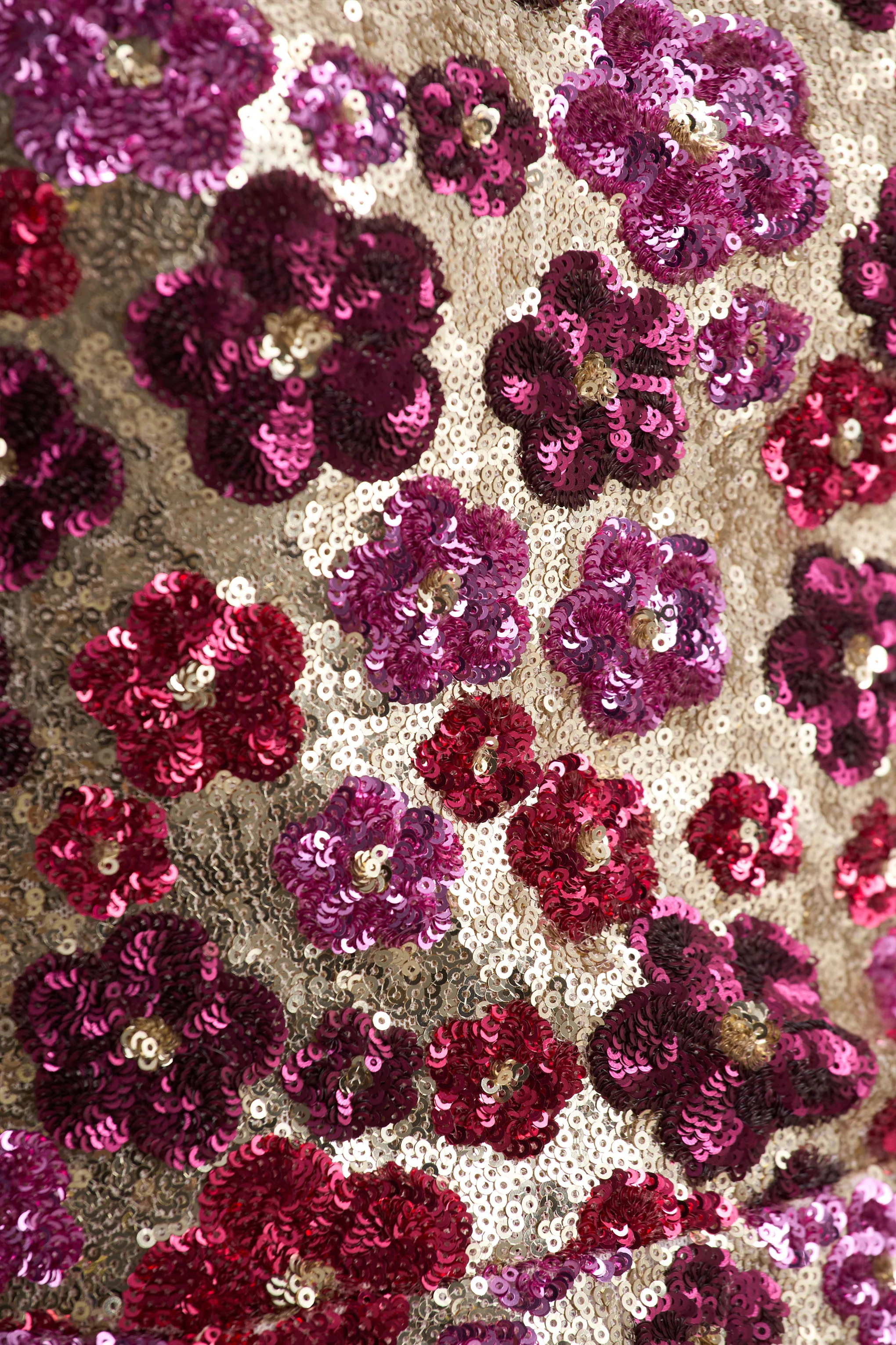 Eira | Pink Floral Sequin Crew-Neck Mini Dress