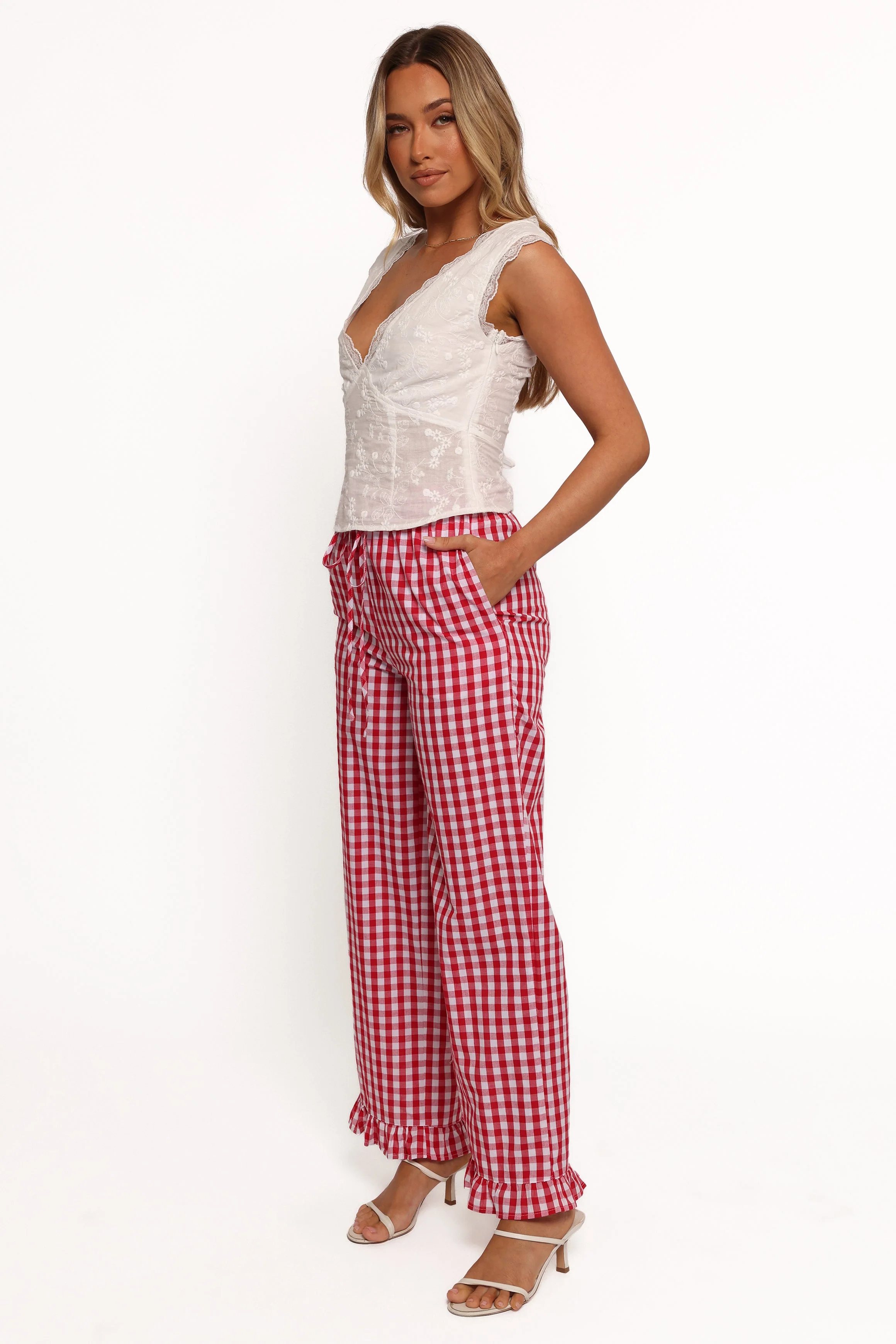 Marina Pant - Red Gingham