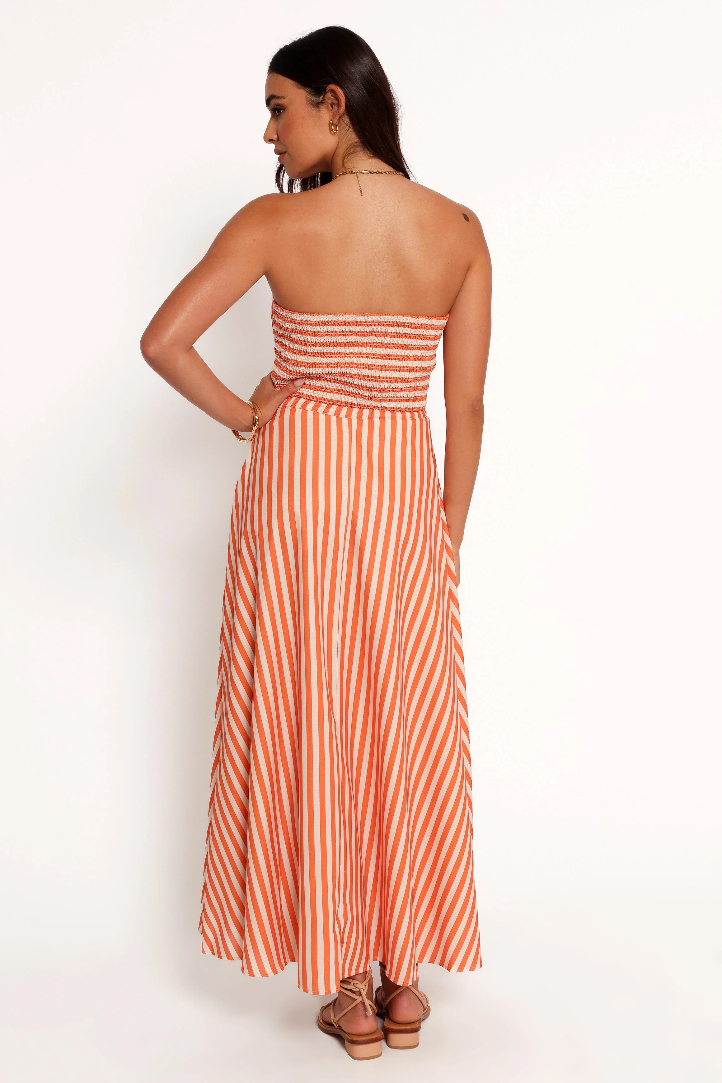 Serafina Two Piece Set - Orange Beige Stripe