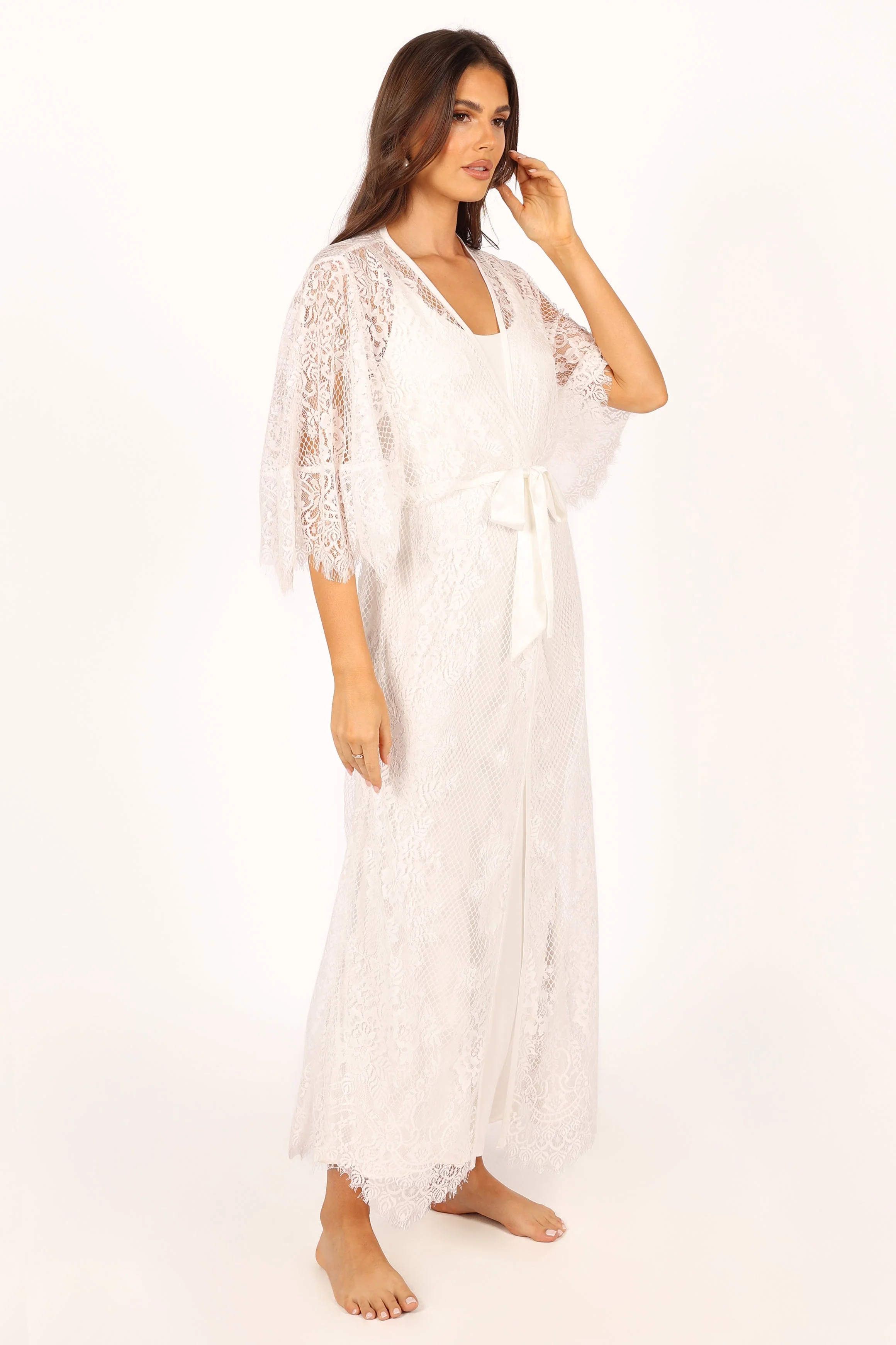 Nephele Lace Bridal Robe - Ivory
