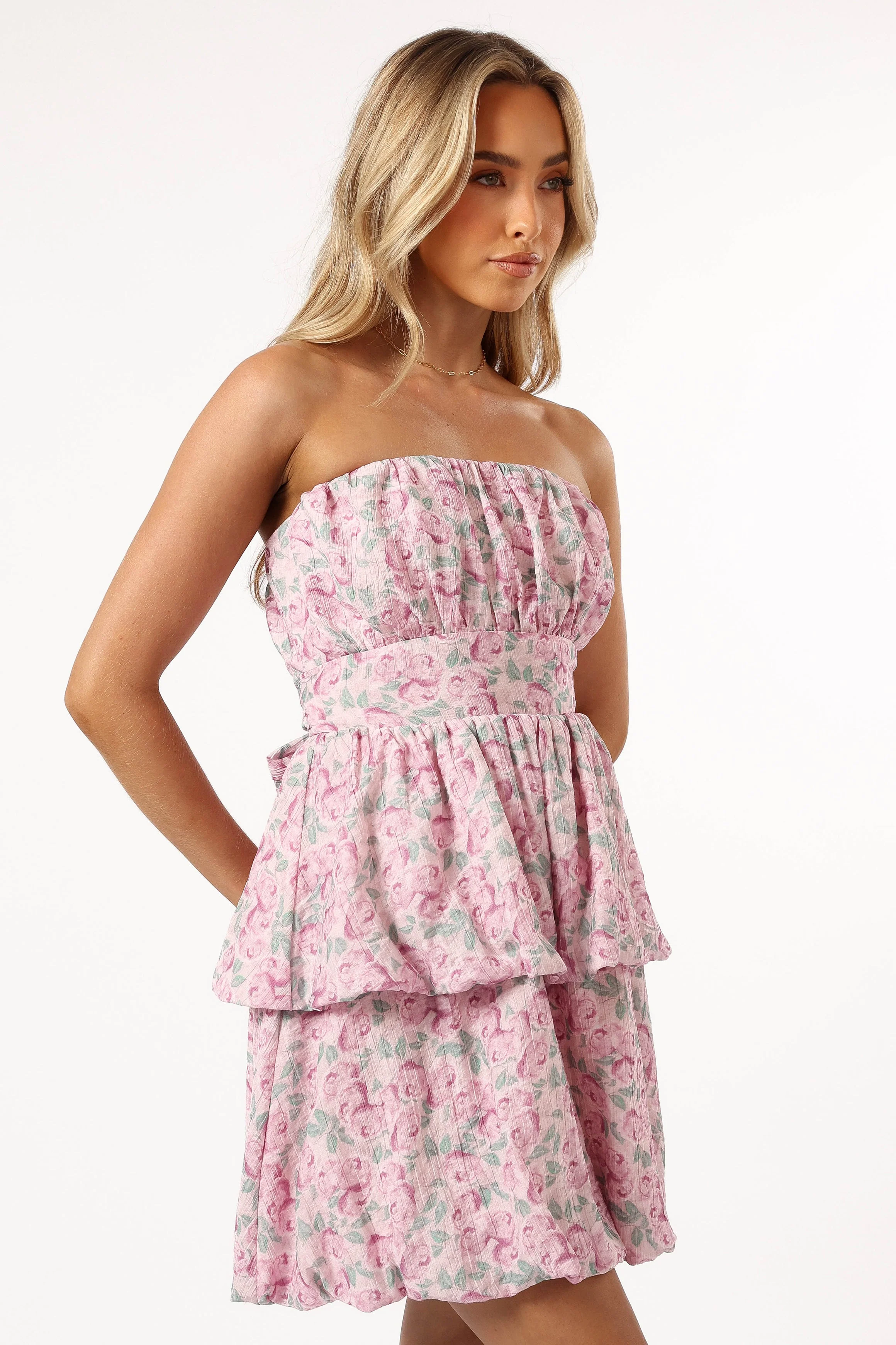 Kingsley Mini Ruffle Dress - Pink Purple