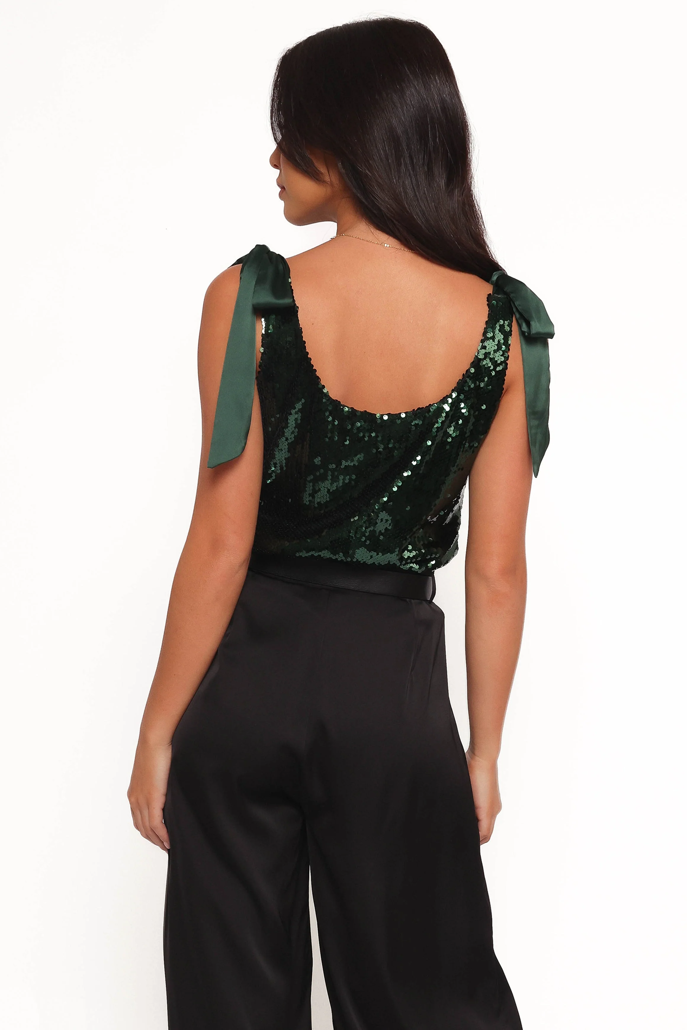 Miah Sequin Top - Emerald