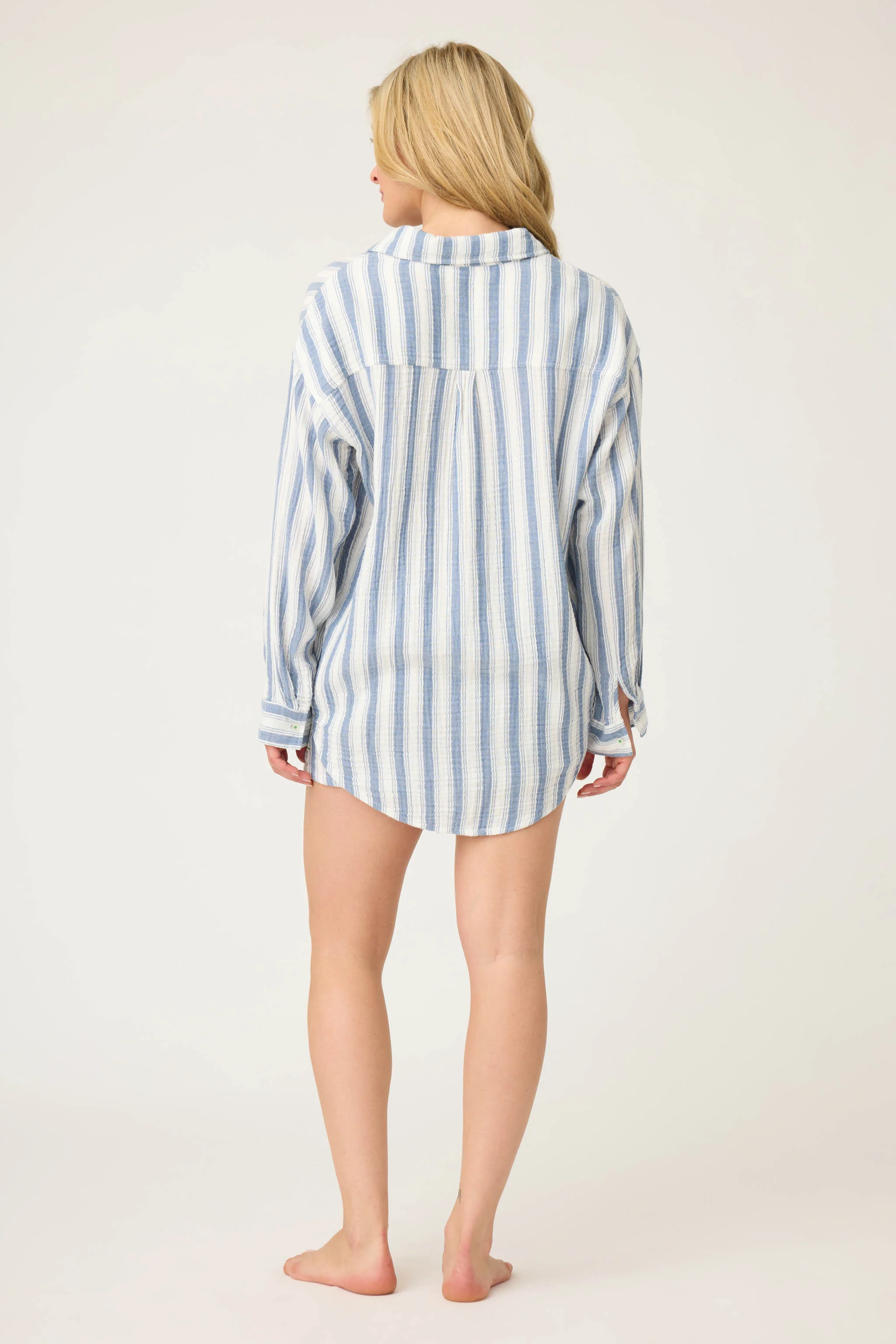 Back From The Beach Striped Gauze Loungewear Set