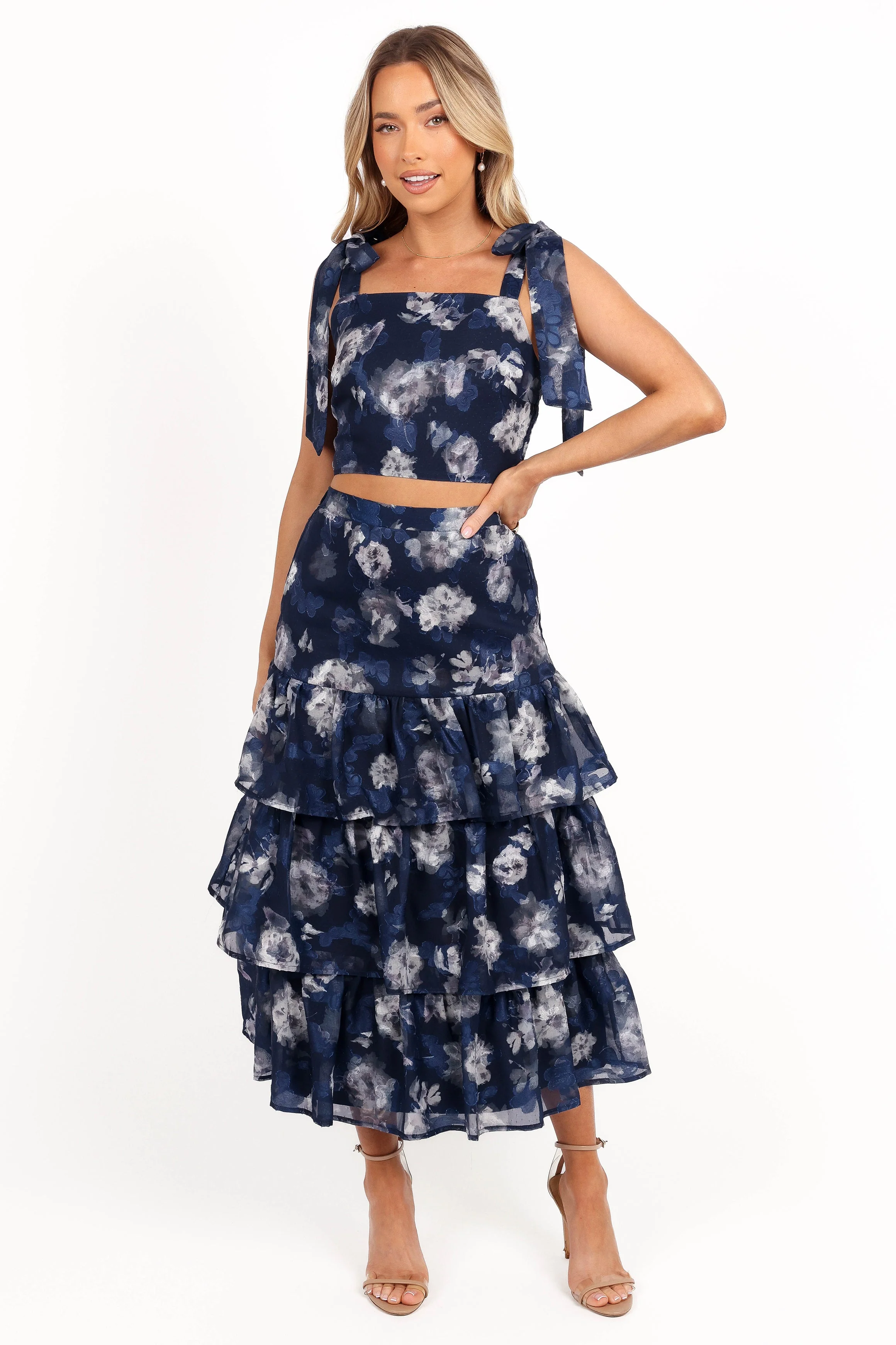 Olivia Two Piece Set - Navy Floral