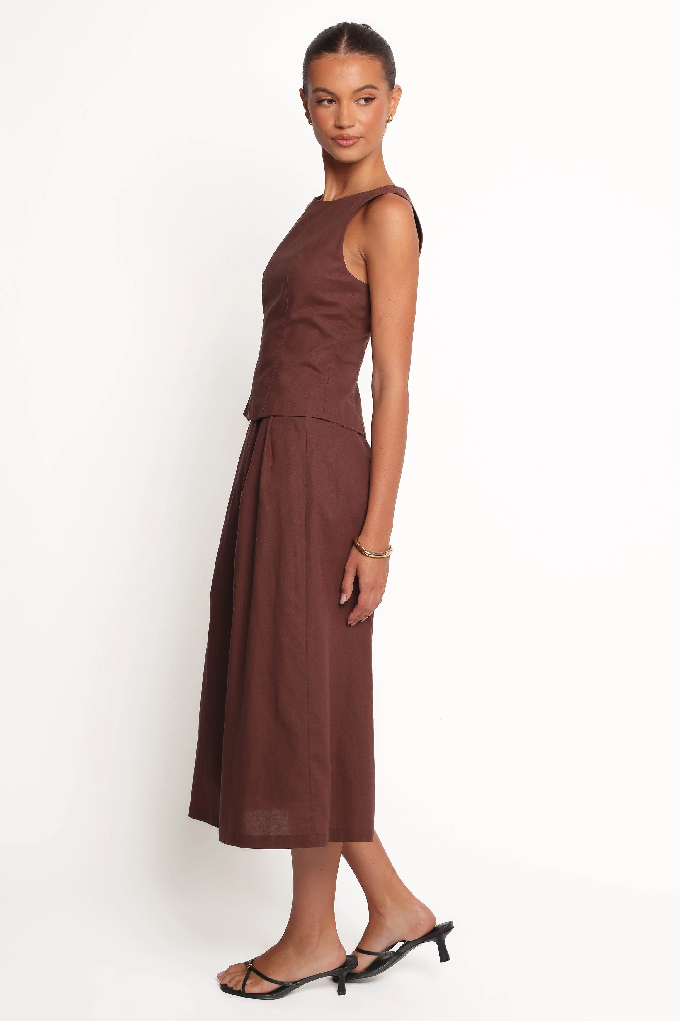 Chiaro Midi Skirt - Brown