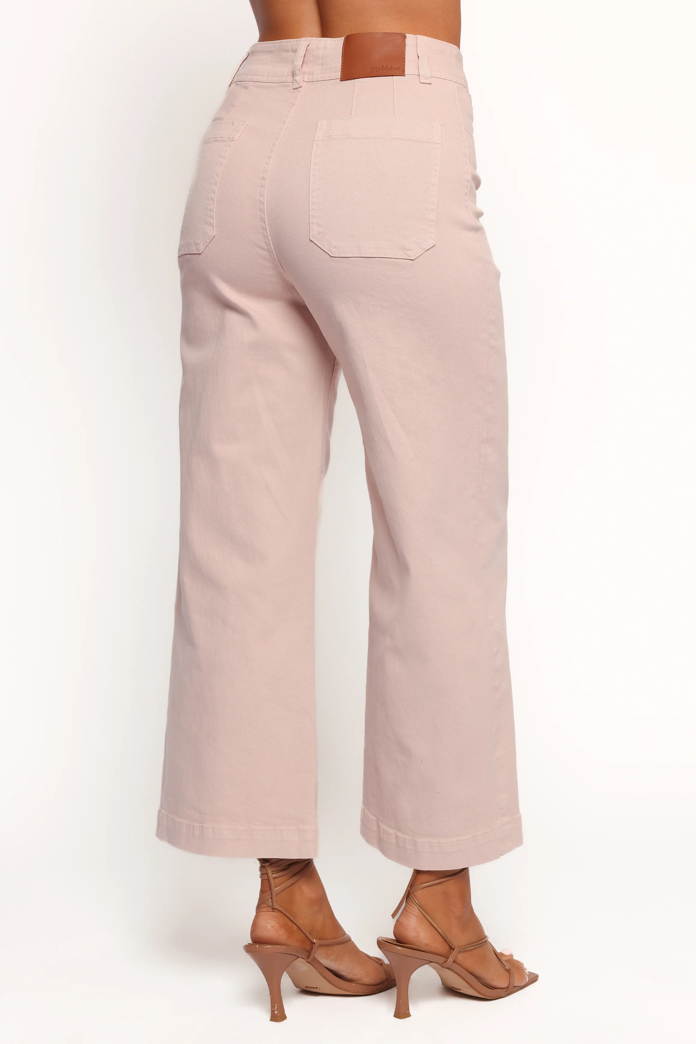 Gemma Cropped Wide Leg Jeans - Sepia Rose