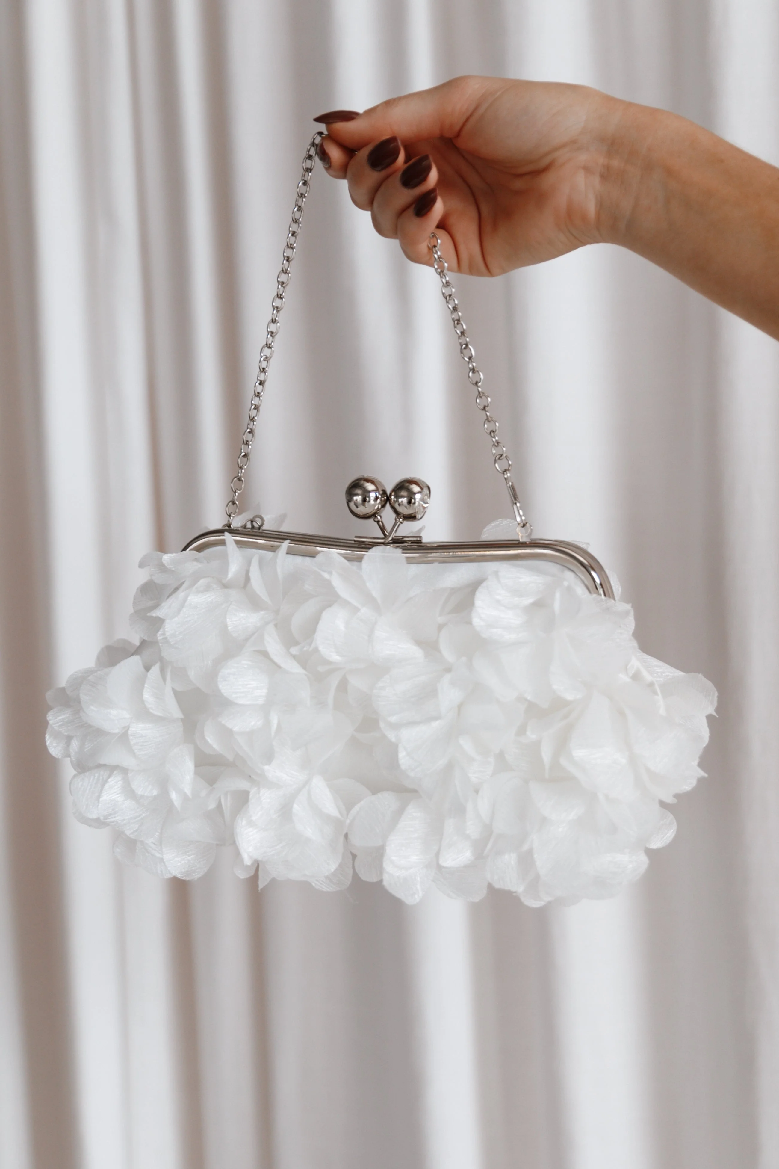 Mon Amour Floral Clutch - White