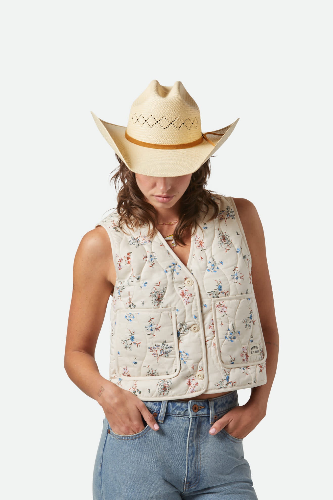 Laredo Panama Straw Cowboy Hat - Catalina Sand