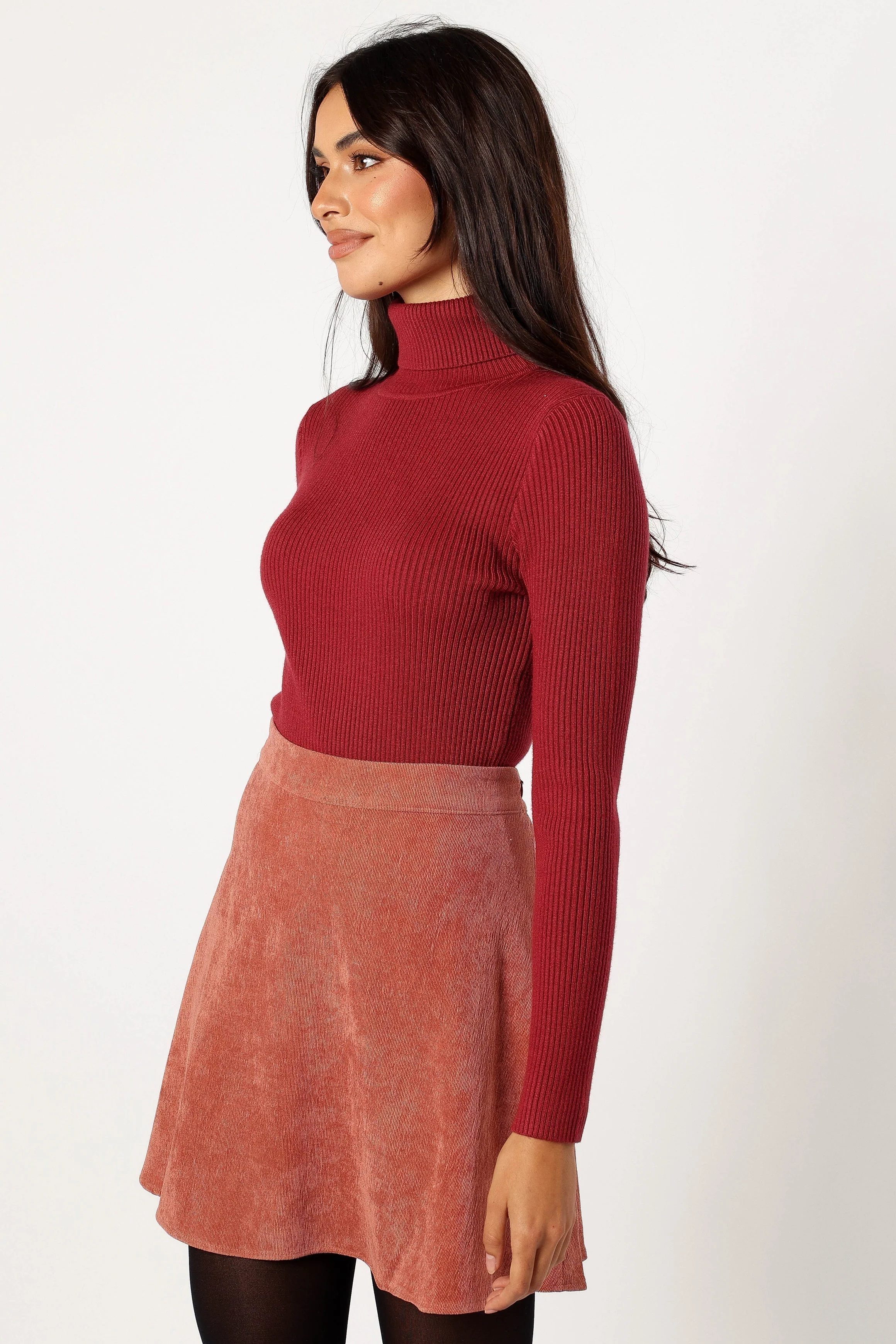 Tammy Cord Skirt - Brick
