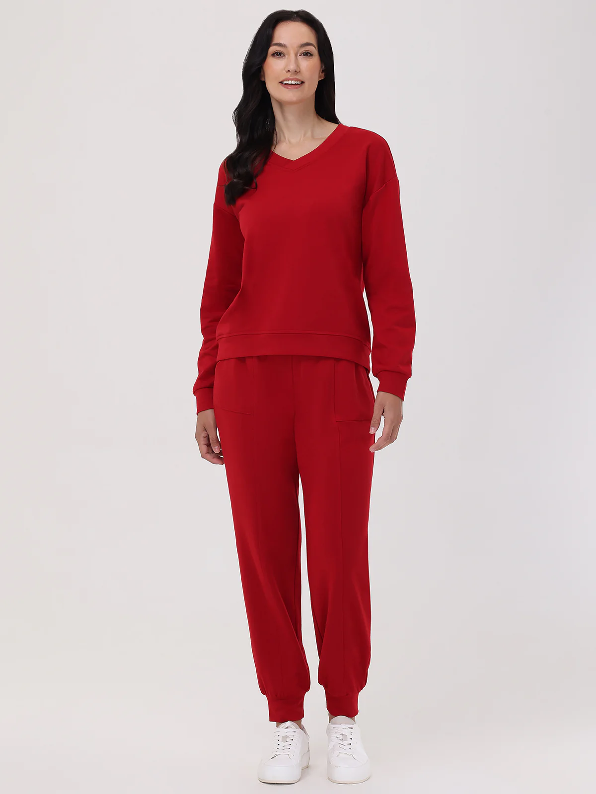 French Terry V-Neck Sweatshirt